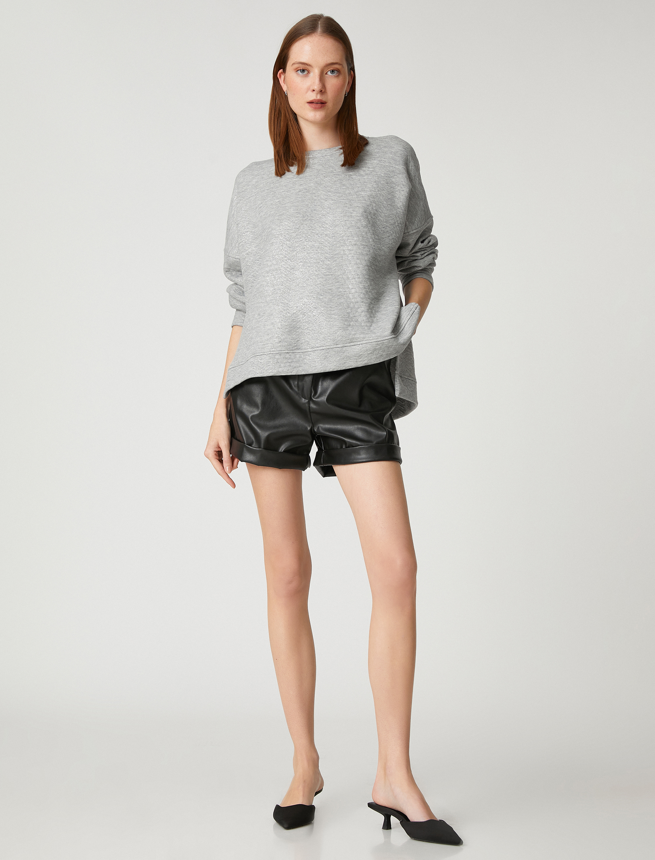   Oversize Sweatshirt Bisiklet Yaka