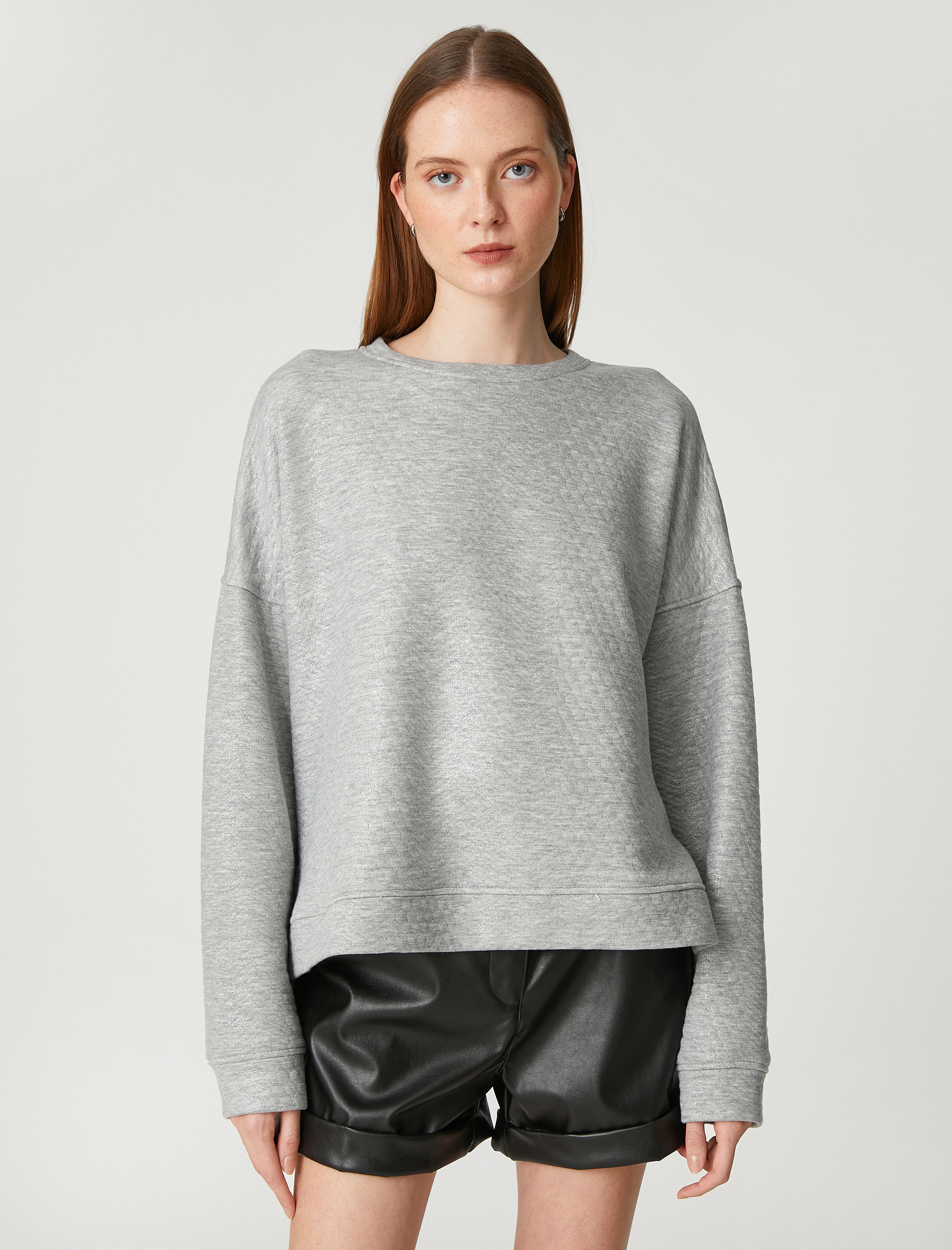   Oversize Sweatshirt Bisiklet Yaka