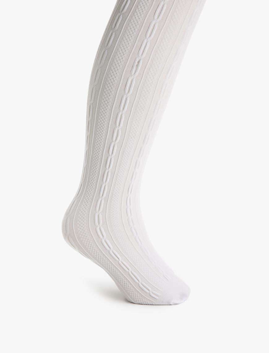  Kız Çocuk Basic Külotlu Çorap Dokulu 60 Den