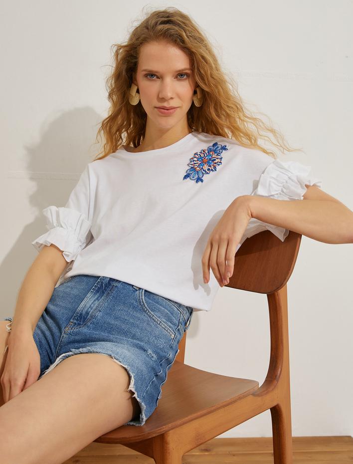  Taşlı Tişört Relax Fit