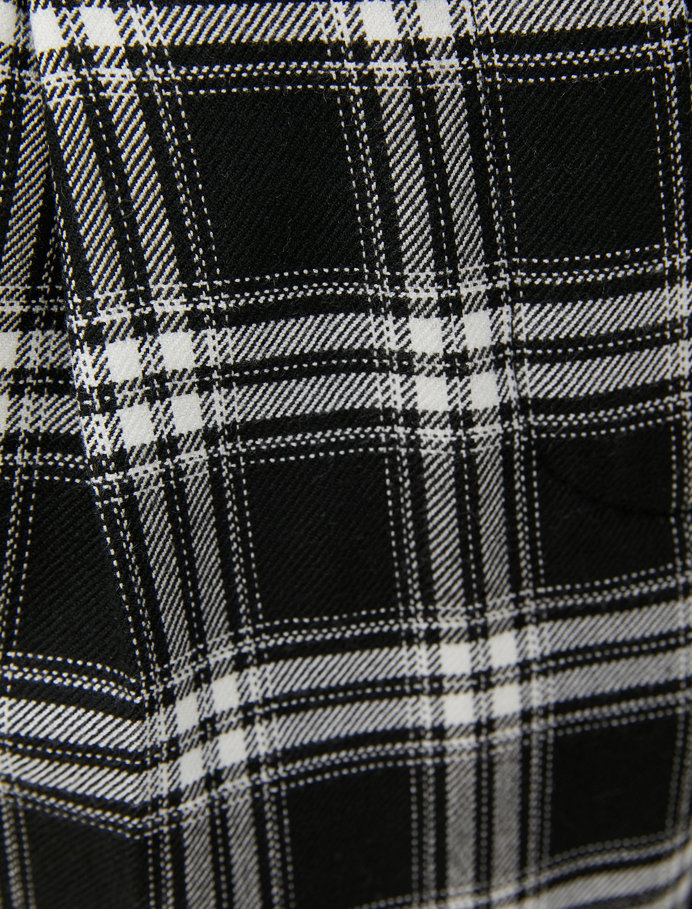   Kareli Kumaş Pantolon Pileli Düz Paça