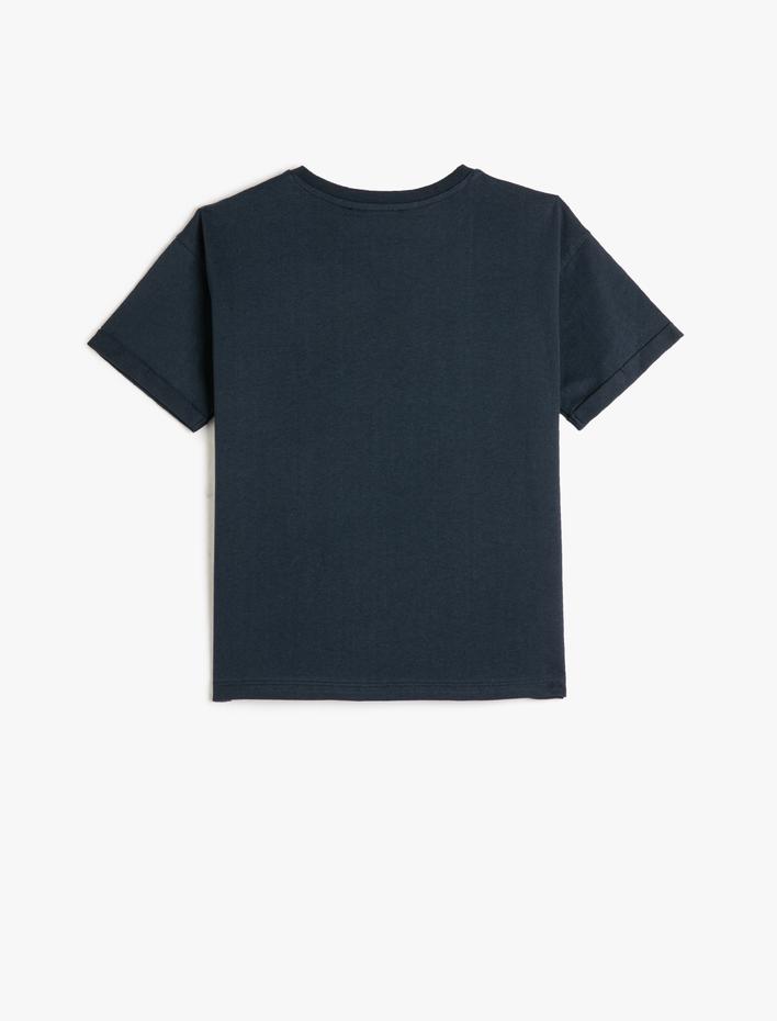 Erkek Çocuk Tişört Baskılı Kısa Kollu Bisiklet Yaka Pamuklu