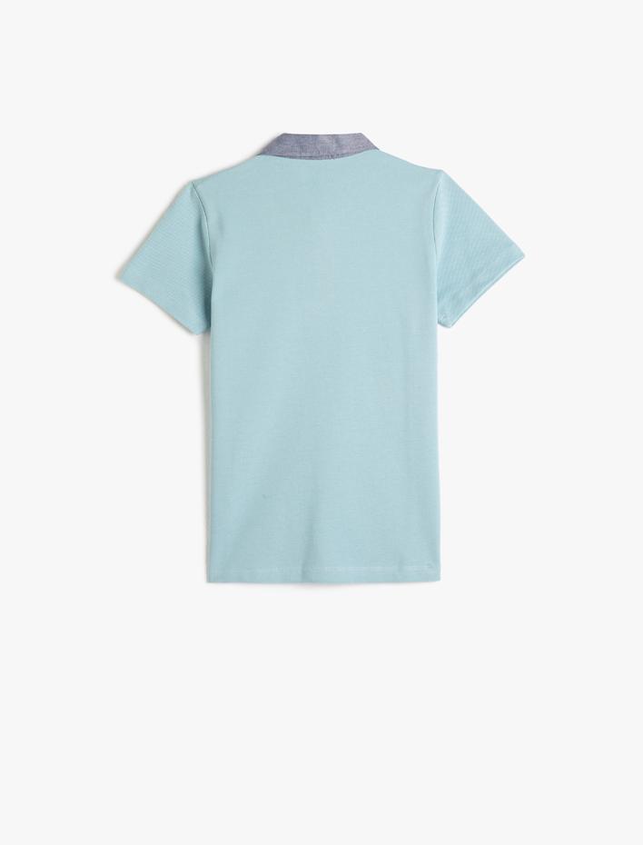 Erkek Çocuk Polo Yaka Tişört Kısa Kollu Tek Cep Detaylı Pamuklu