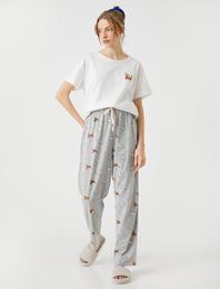 Pamuklu Pijama Takımı Kısa Kollu Baskılı