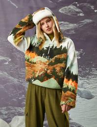 Koton X Şahika Ercümen - Doğa Temalı Peluş Sweatshirt