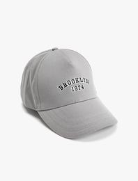 Cap Şapka Slogan İşlemeli Pamuklu