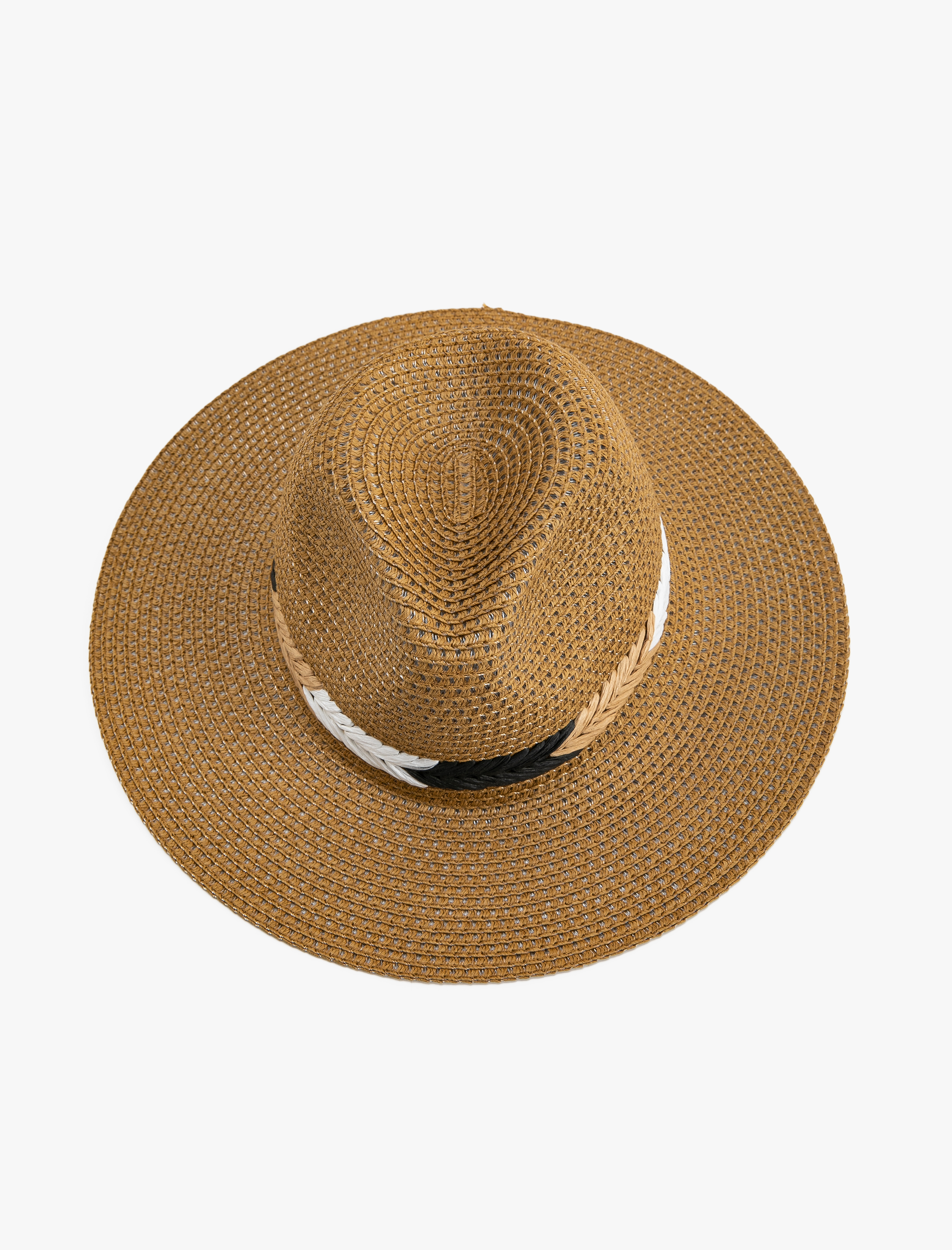  Kadın Hasır Şapka Fötr Renkli İşleme Detaylı