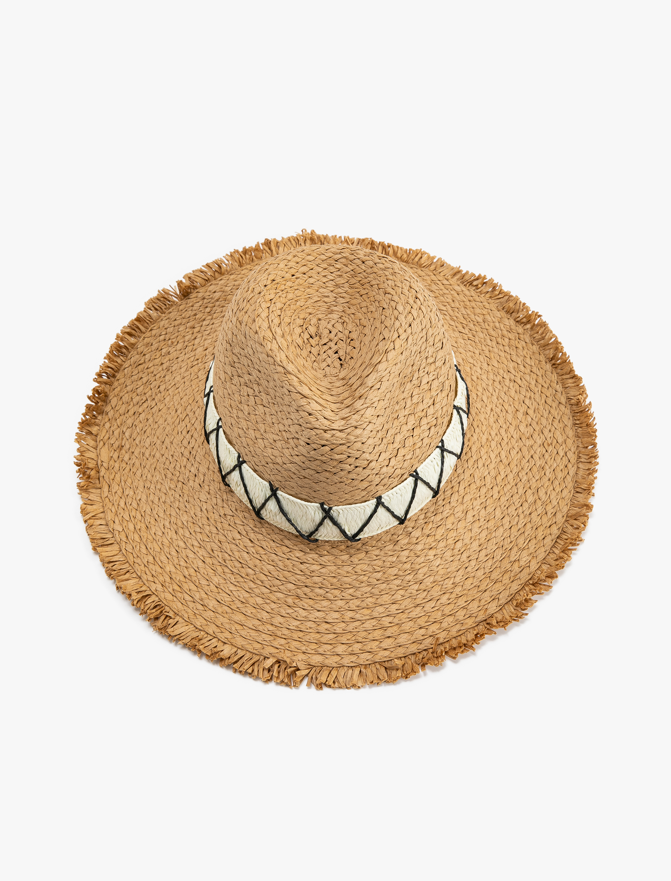  Kadın Hasır Şapka Fötr İşleme Detaylı