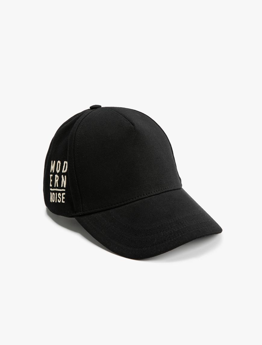  Erkek Kep Şapka Slogan İşlemeli Pamuklu