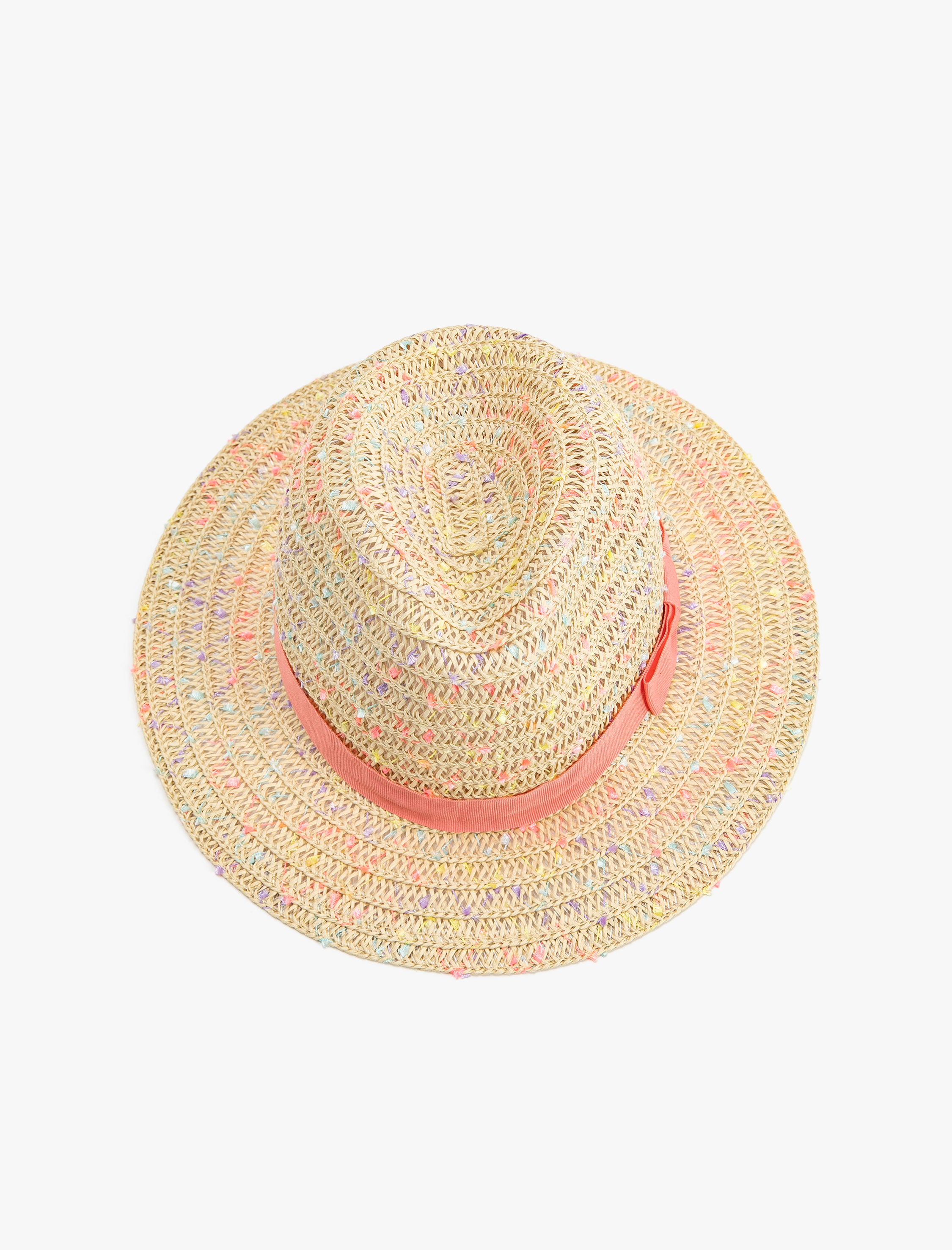  Kız Çocuk Hasır Şapka Fiyonk Detaylı