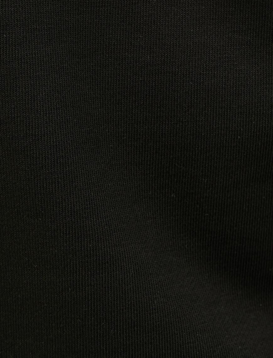  Crop Sweatshirt Kapüşonlu Baskılı
