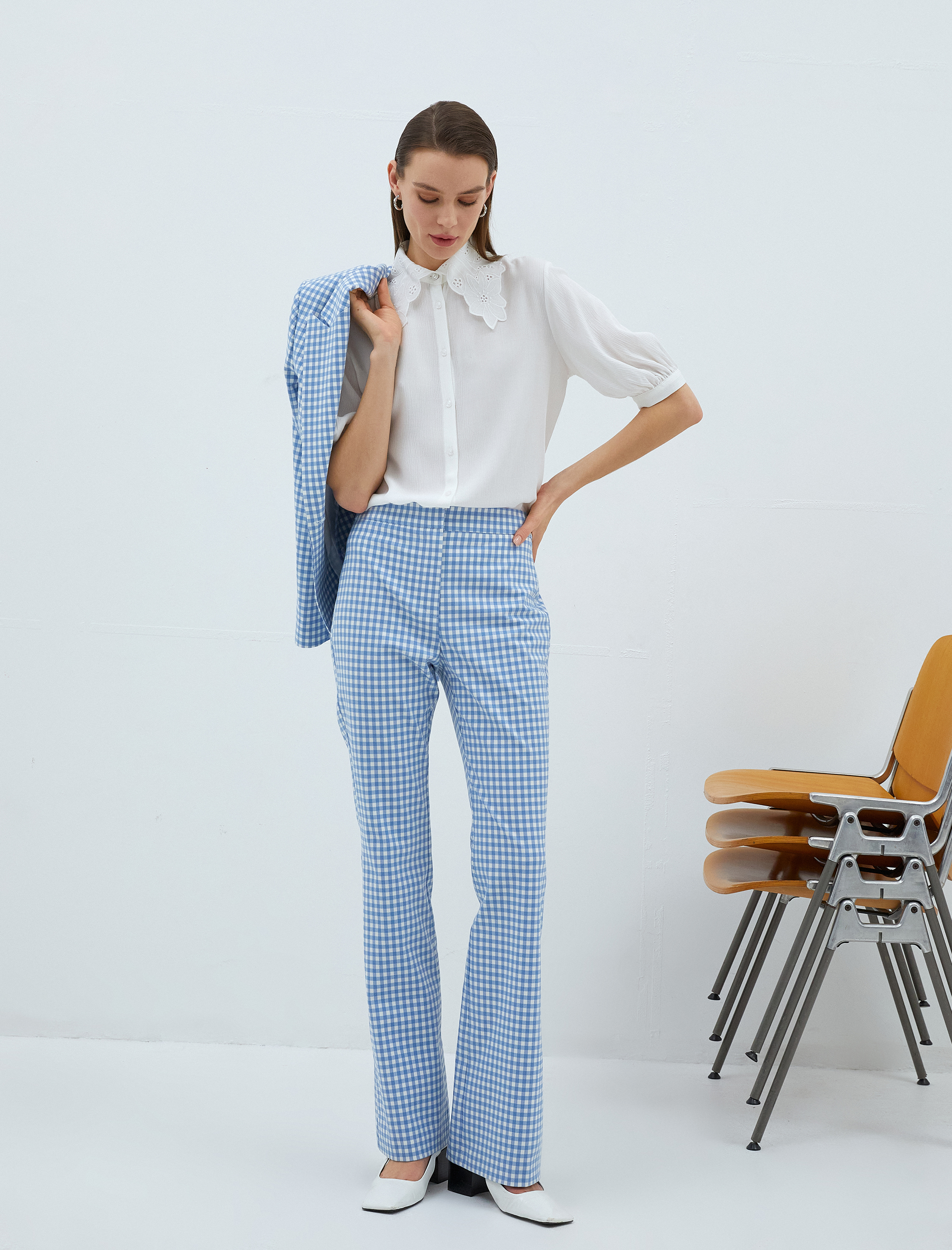   Kumaş İspanyol Paça Pantolon