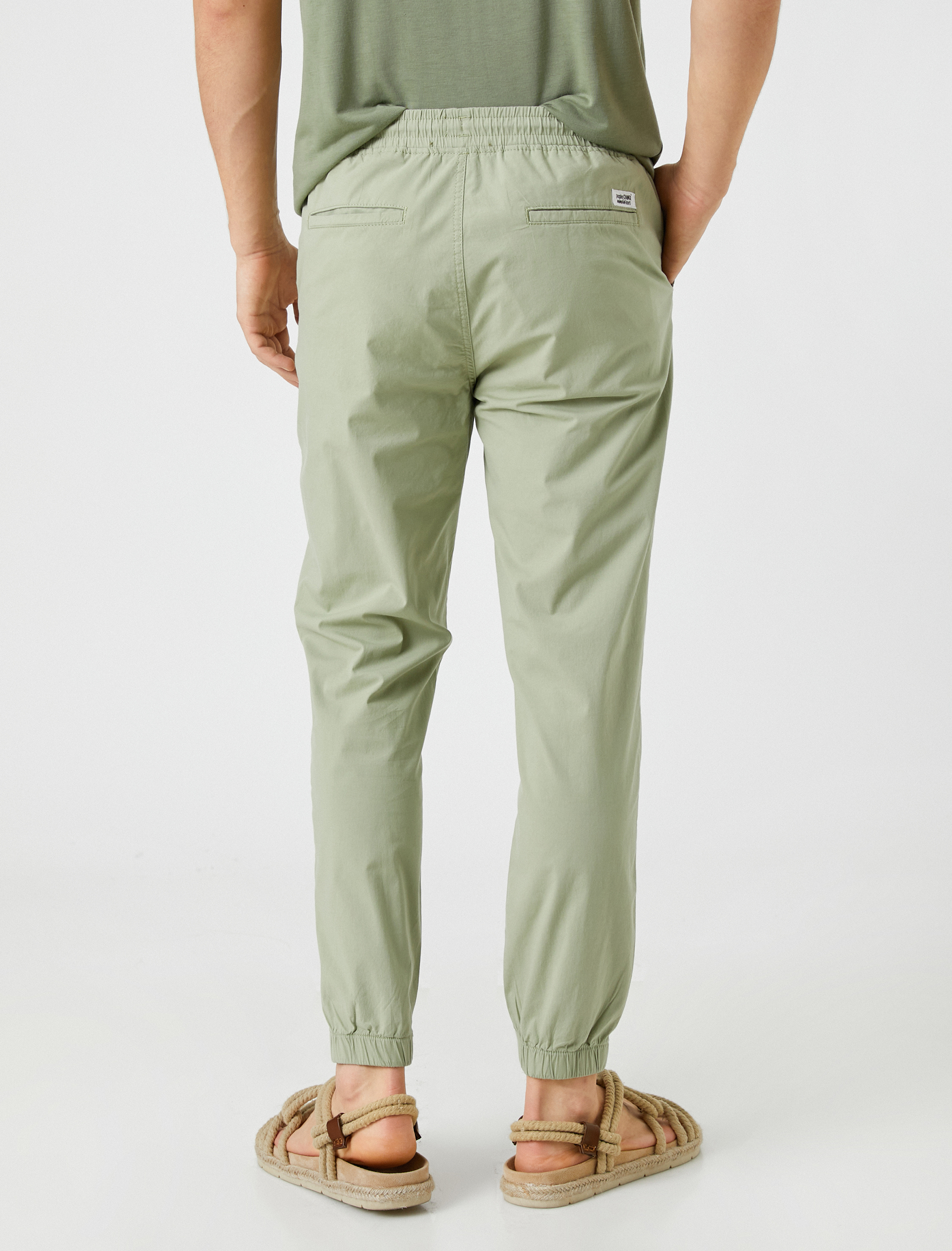   Chino Jogger Pantolon Beli Bağcıklı Cep Detaylı Pamuklu