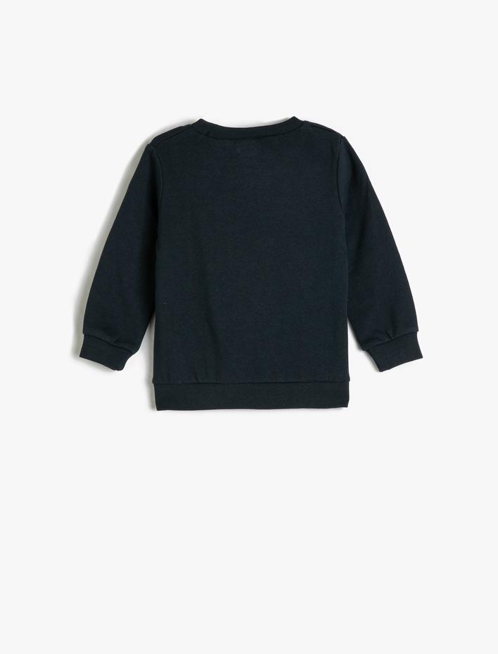 Erkek Bebek Sweat Baskılı Uzun Kollu Bisiklet Yaka