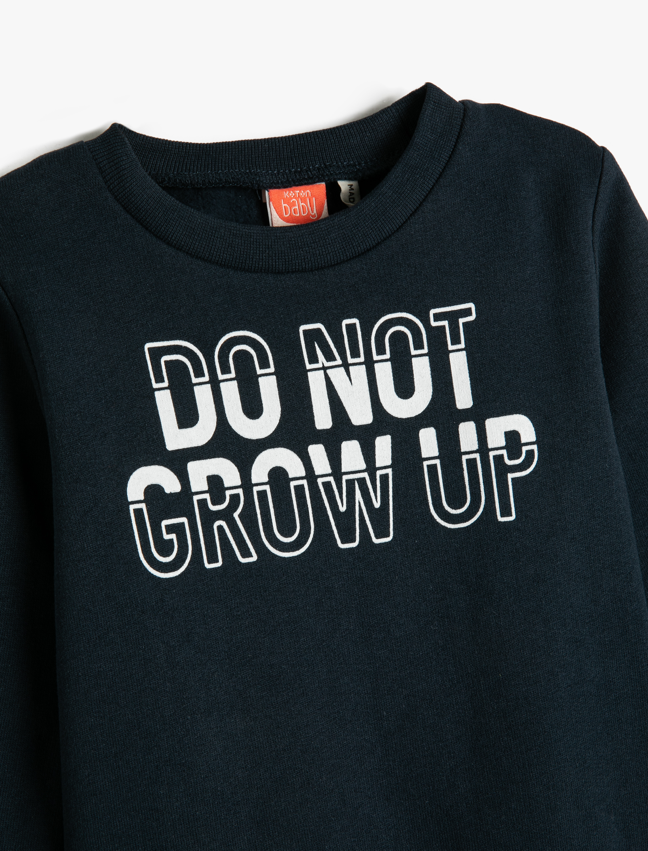  Erkek Bebek Sweat Baskılı Uzun Kollu Bisiklet Yaka