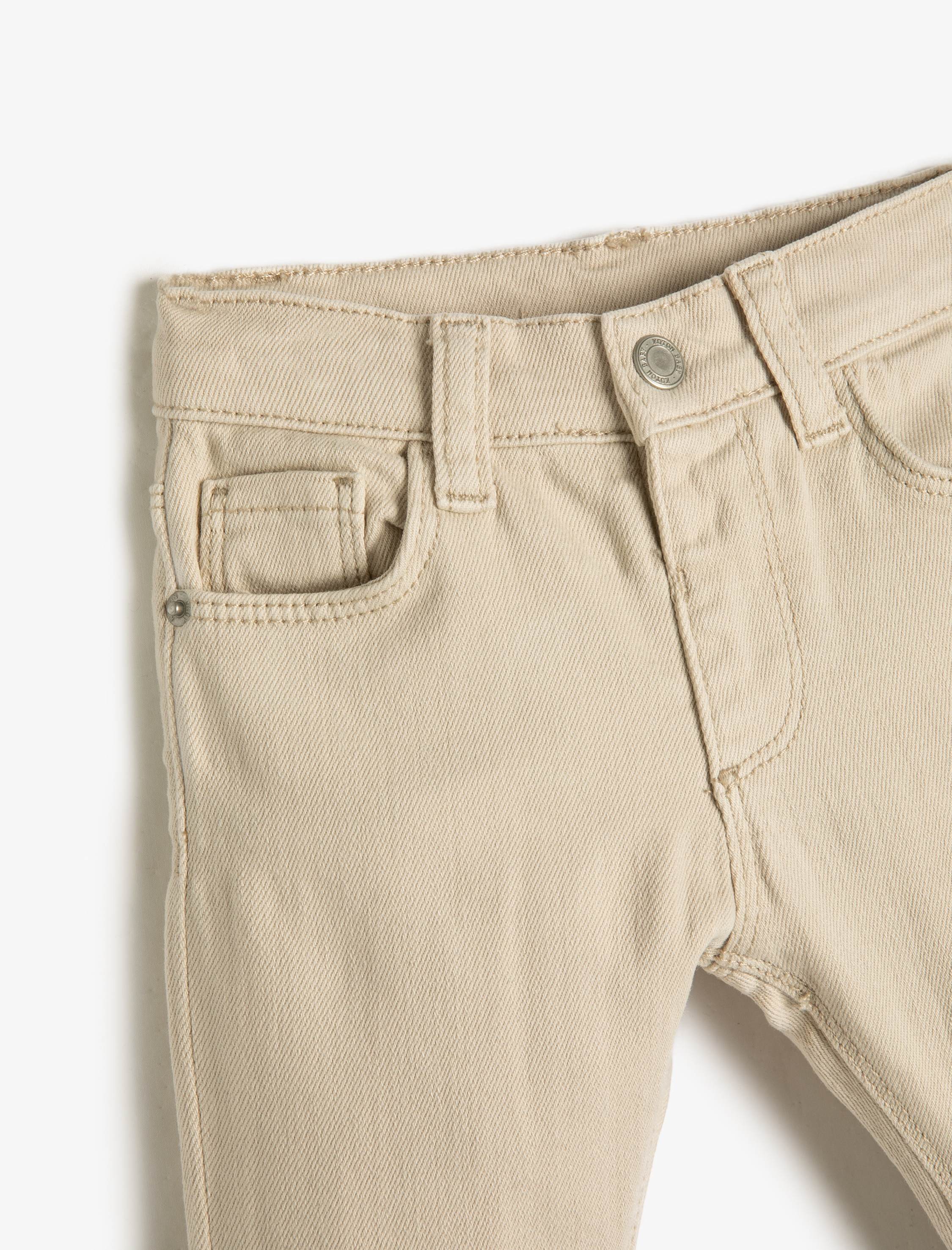 Koton Kot Pantolon Slim Fit Cepli Pamuklu Beli Ayarlanabilir Lastikli. 3