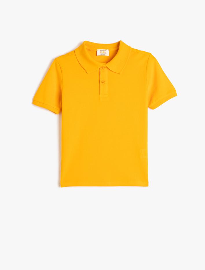 Erkek Çocuk Basic Polo Yaka Tişört Kısa Kollu Düğme Detaylı