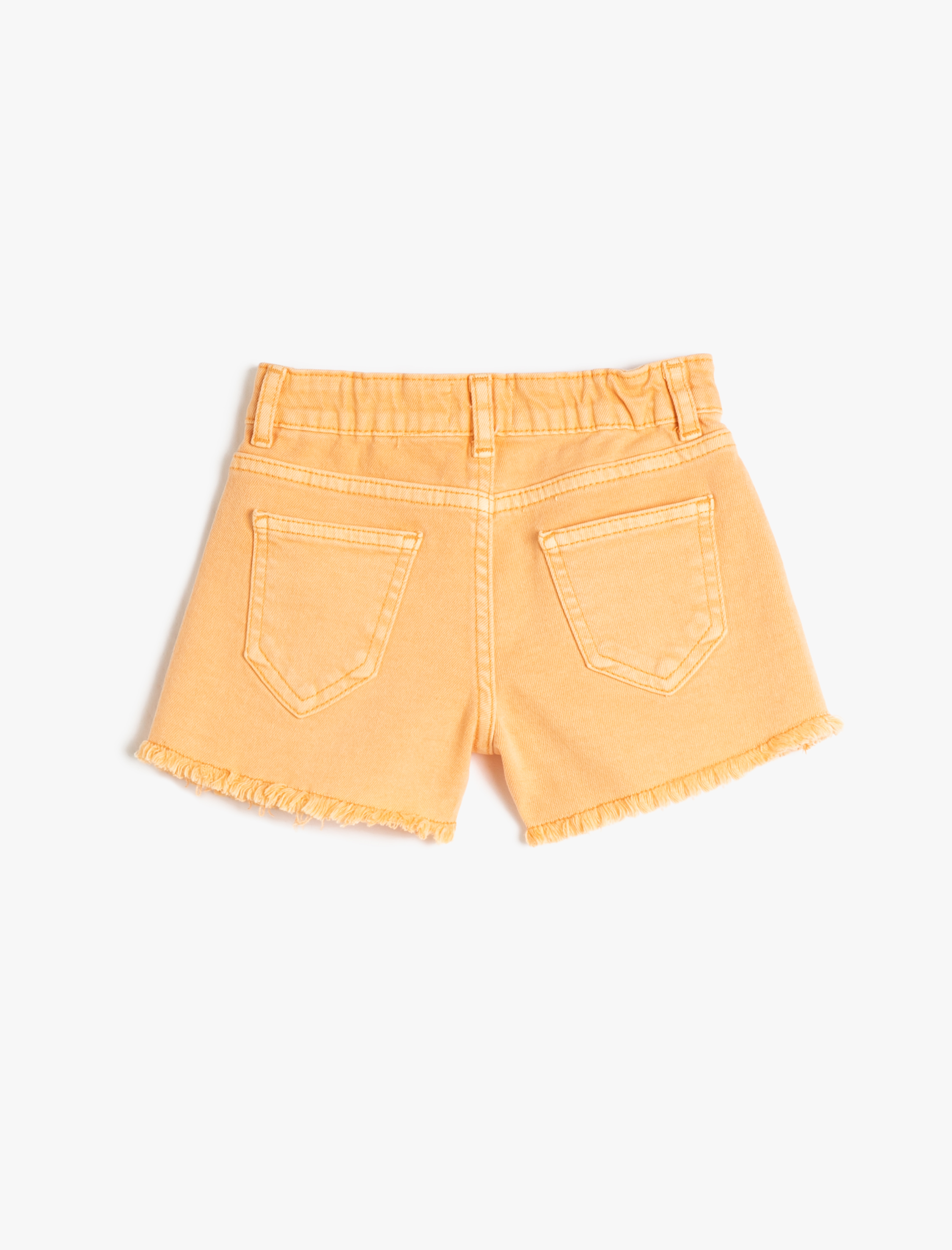  Kız Çocuk Kot Şort Cepli Pamuklu Beli Ayarlanabilir Lastikli