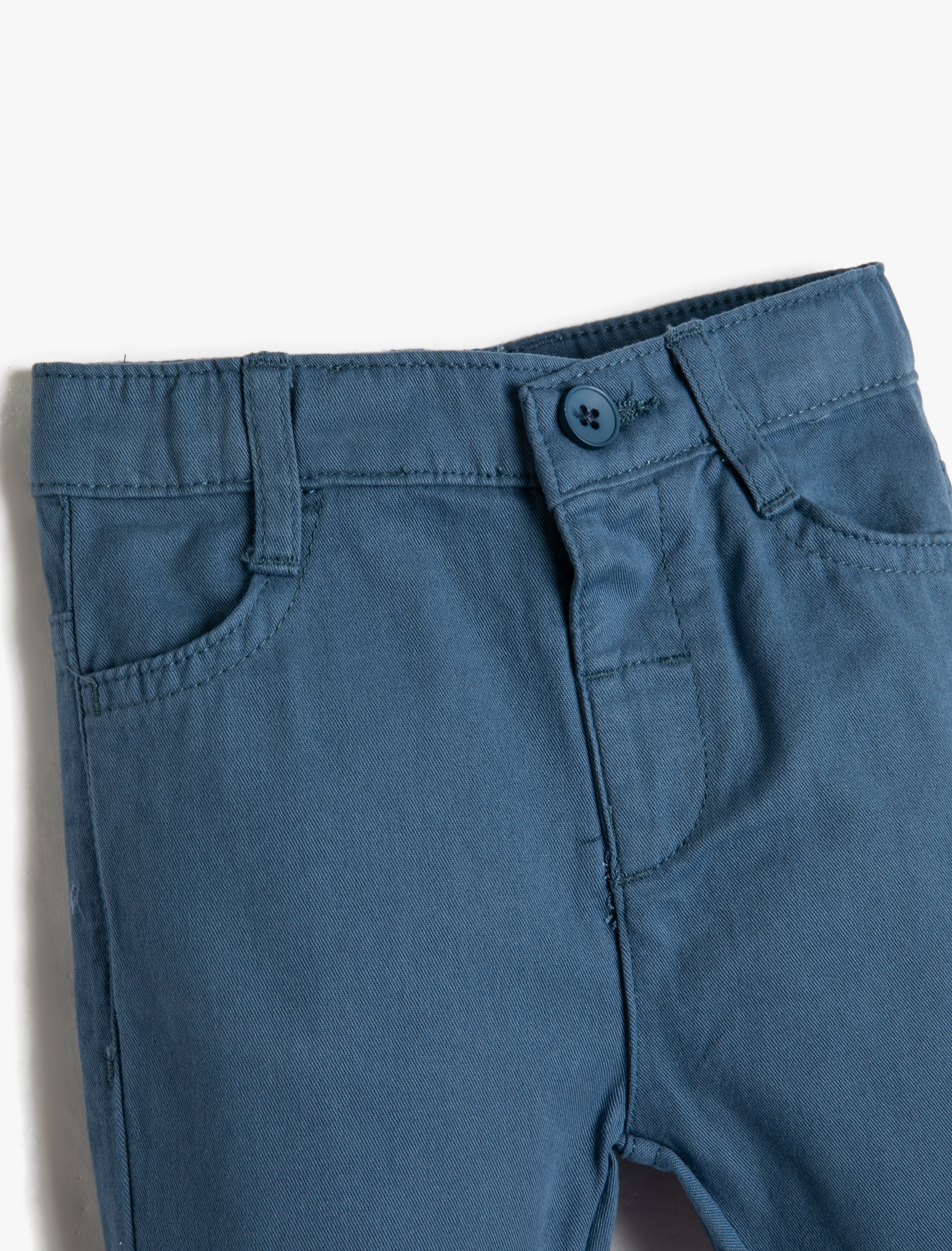 Koton Pantolon Slim Fit Cepli Pamuklu Beli Ayarlanabilir Lastikli. 3