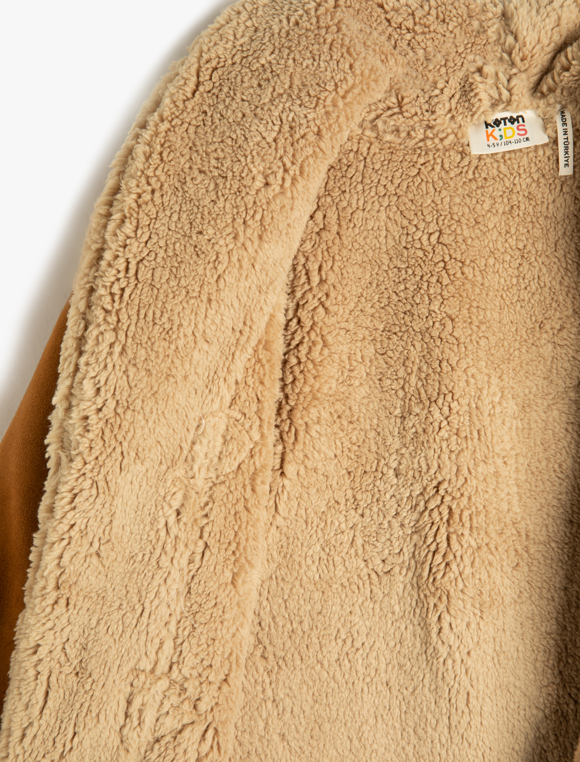  Kız Çocuk Mont Süet Görünümlü Peluş Astarlı Cepli