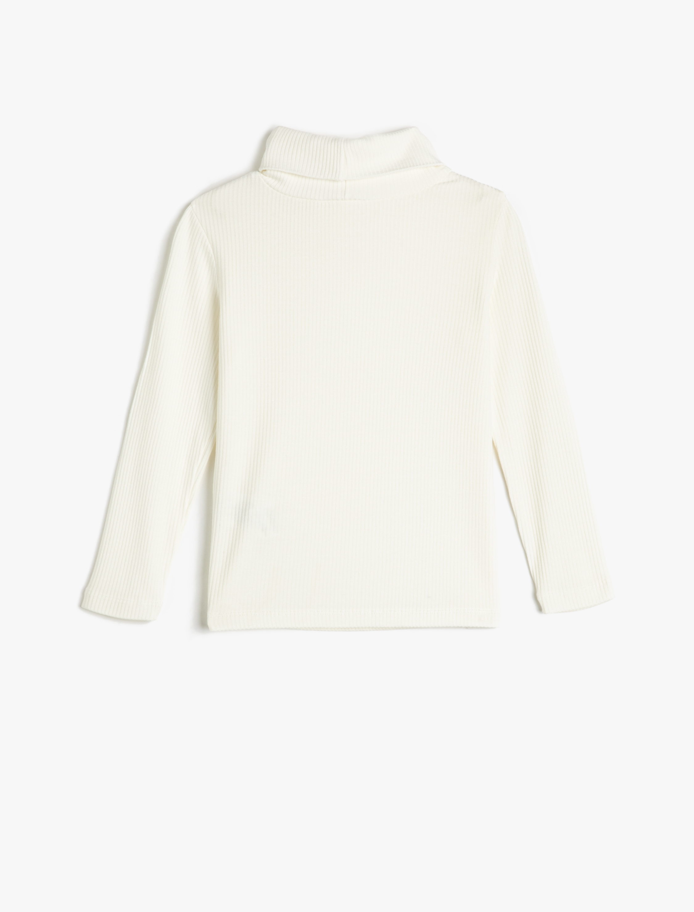  Kız Çocuk Balıkçı Yaka Tişört Uzun Kollu Fitilli