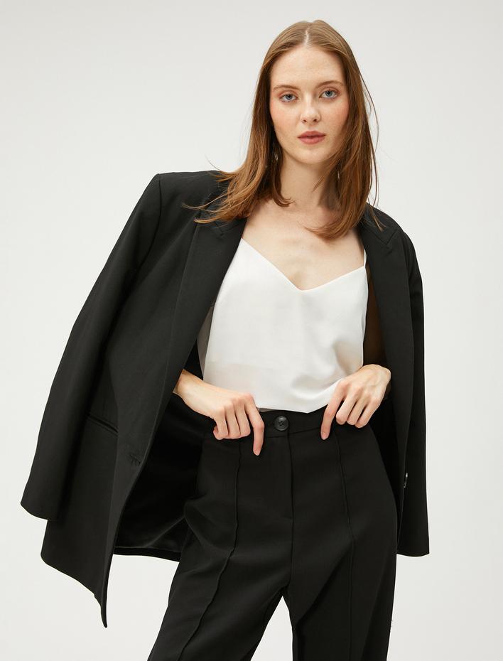  Saten Atlet Askılı V Yaka