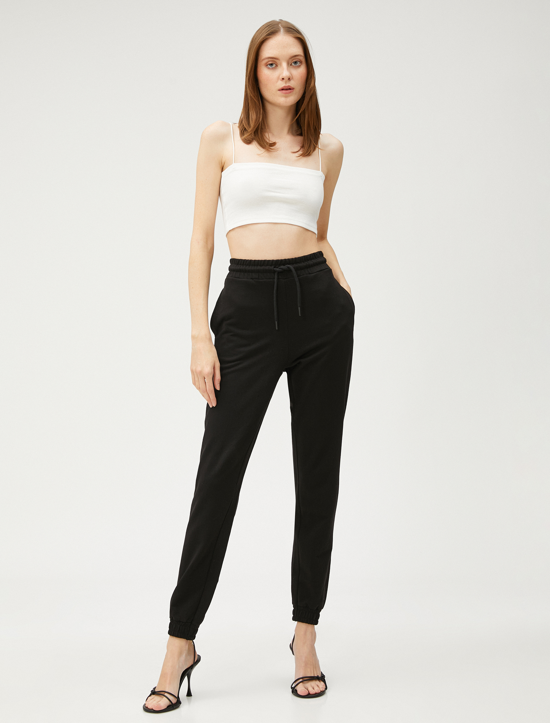   Jogger Eşofman Altı Beli Bağlamalı Pamuklu