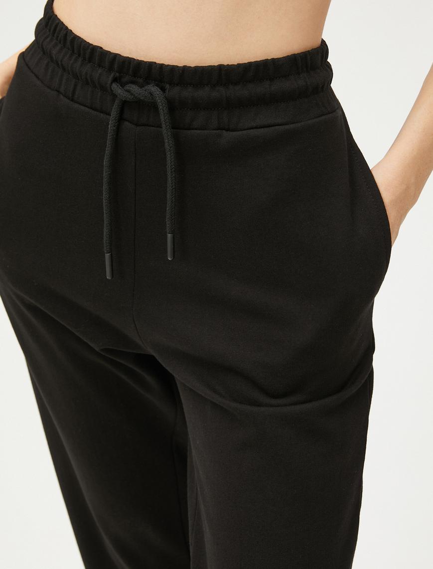   Jogger Eşofman Altı Beli Bağlamalı Pamuklu
