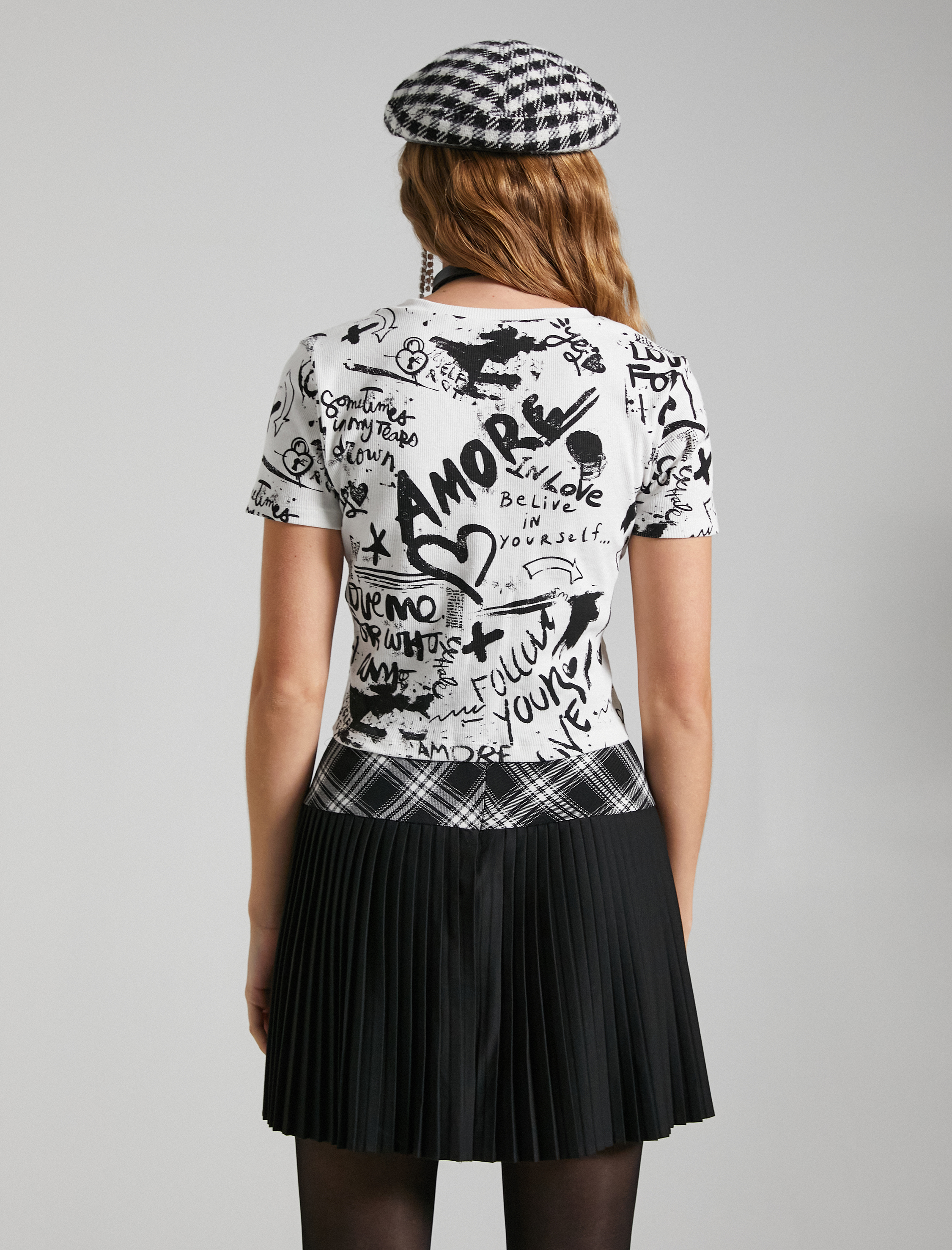   Baskılı Tişört Kısa Kollu Bisiklet Yaka Fitilli