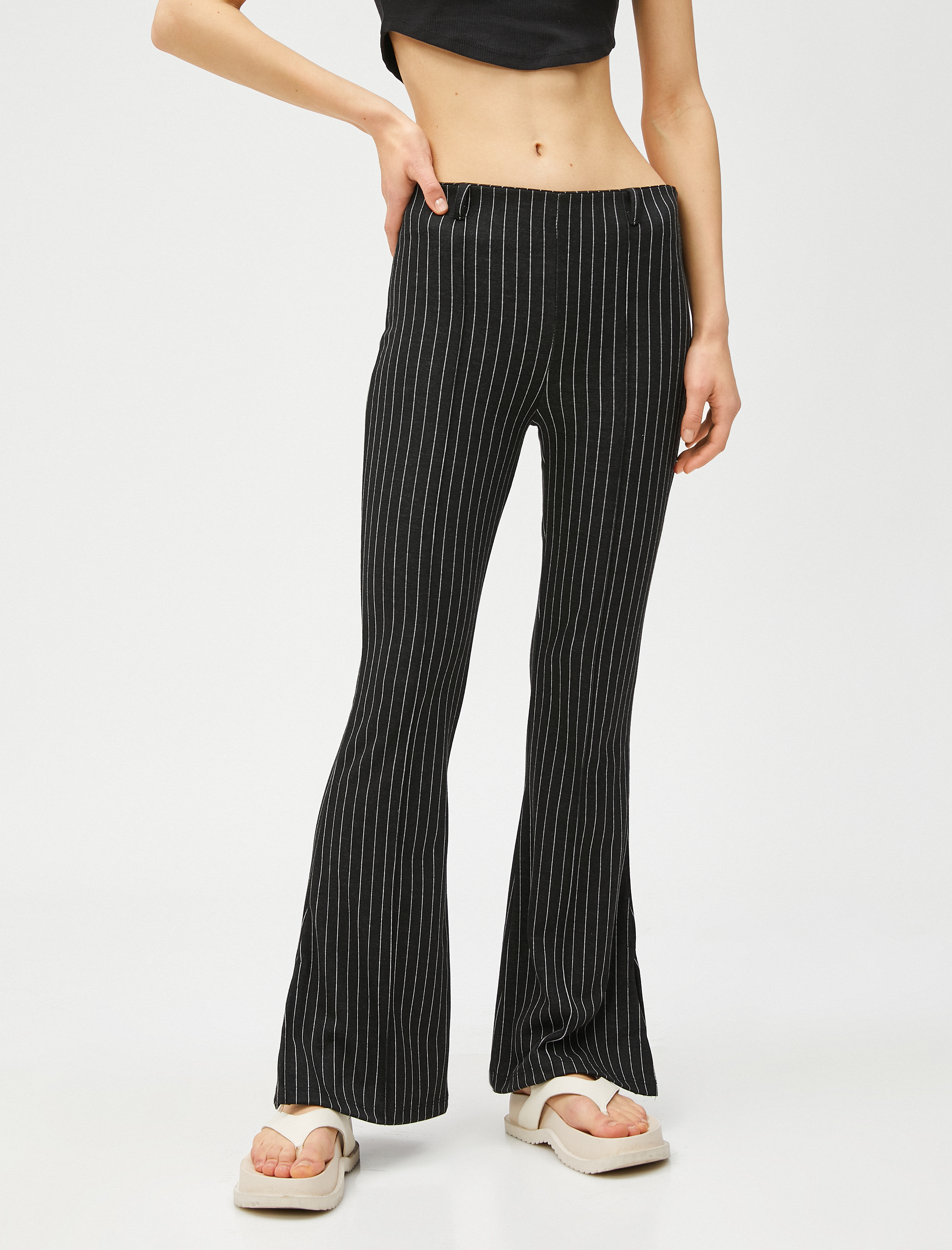   İspanyol Paça Pantolon Kumaş Viskon Karışımlı