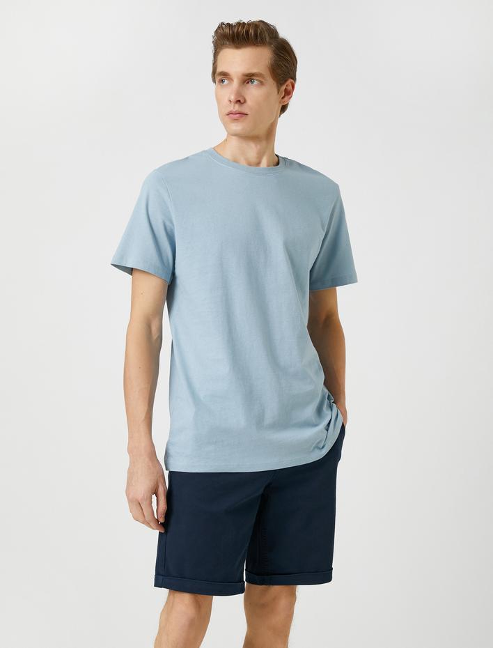  Basic Bermuda Şort Pamuklu Cepli Düğmeli