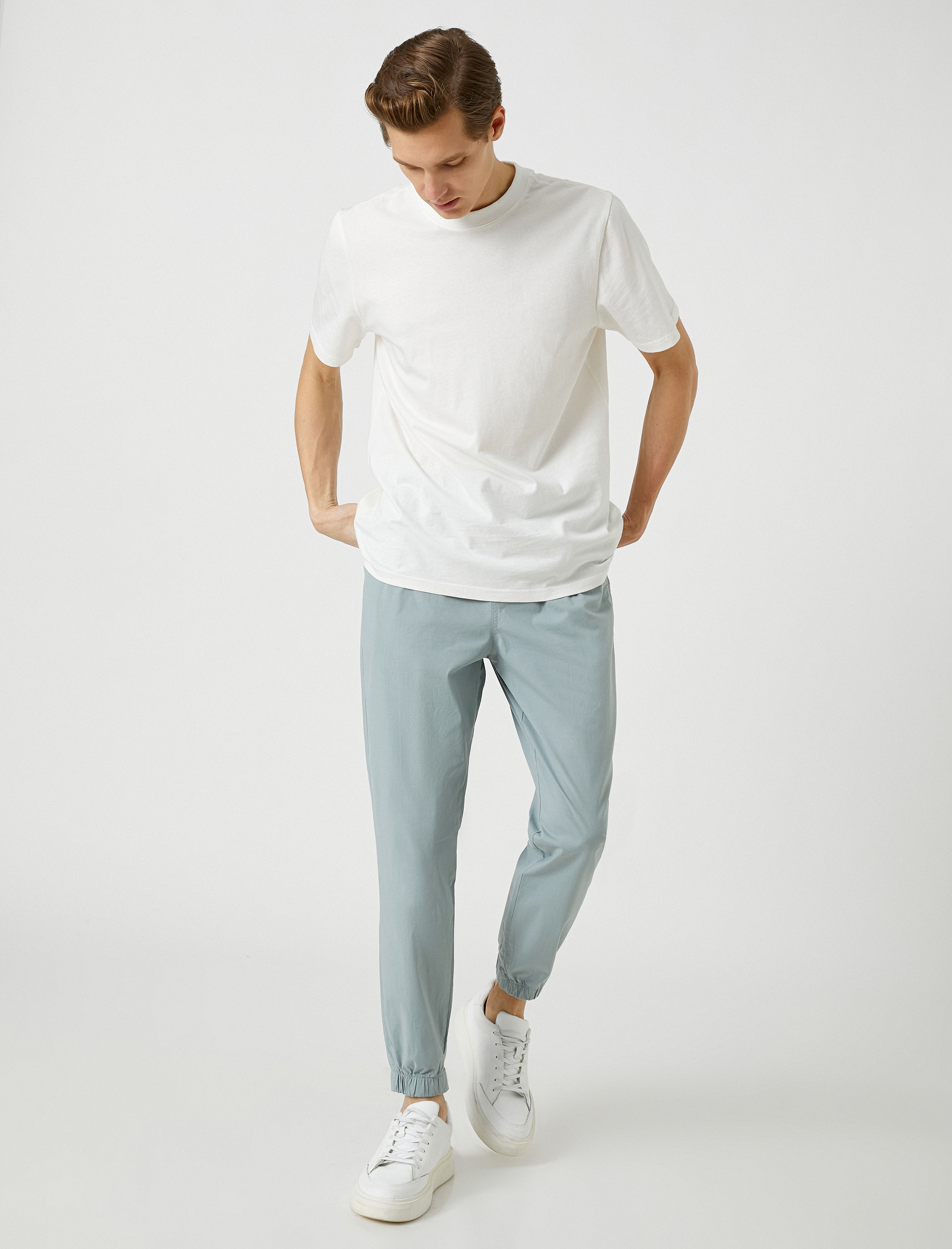   Chino Jogger Pantolon Beli Bağcıklı Cep Detaylı Pamuklu