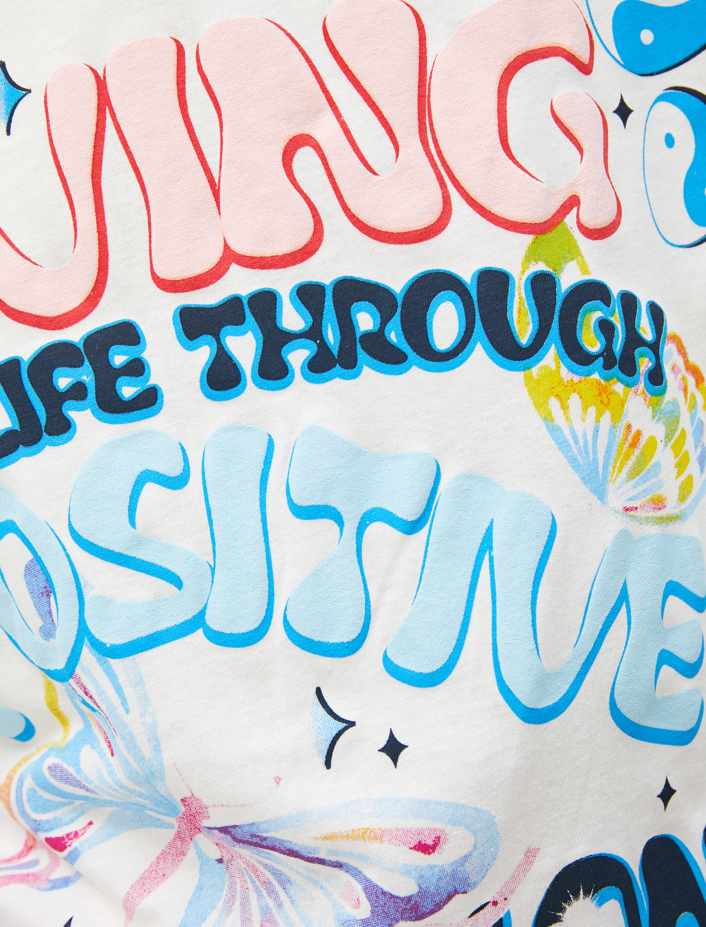   Baskılı Tişört Oversize Bisiklet Yaka Kısa Kollu Pamuklu