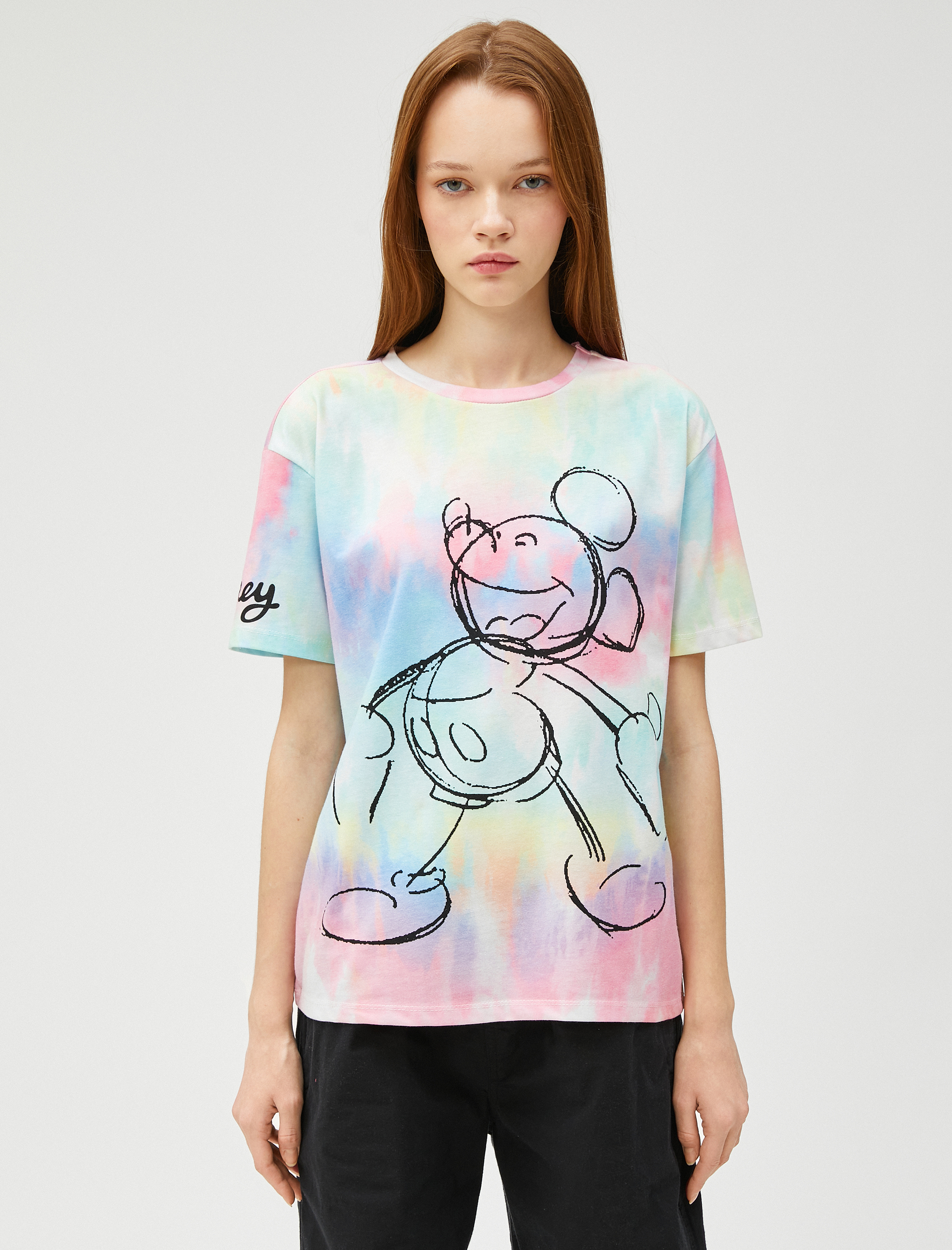   Mickey Mouse Tişört Lisanslı Bisiklet Yaka Kısa Kollu