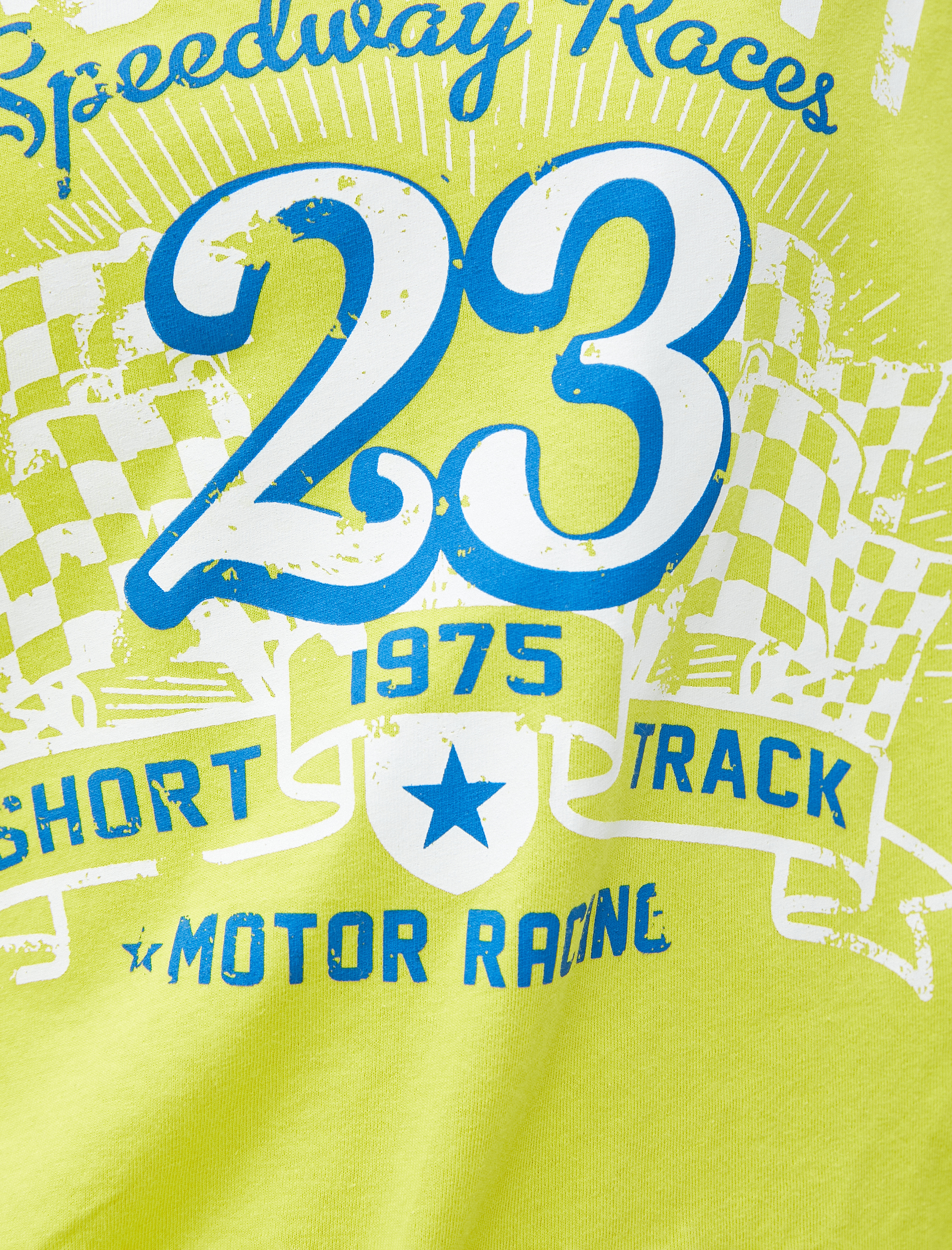   Baskılı Tişört Bisiklet Yaka Kısa Kollu Beli Lastikli