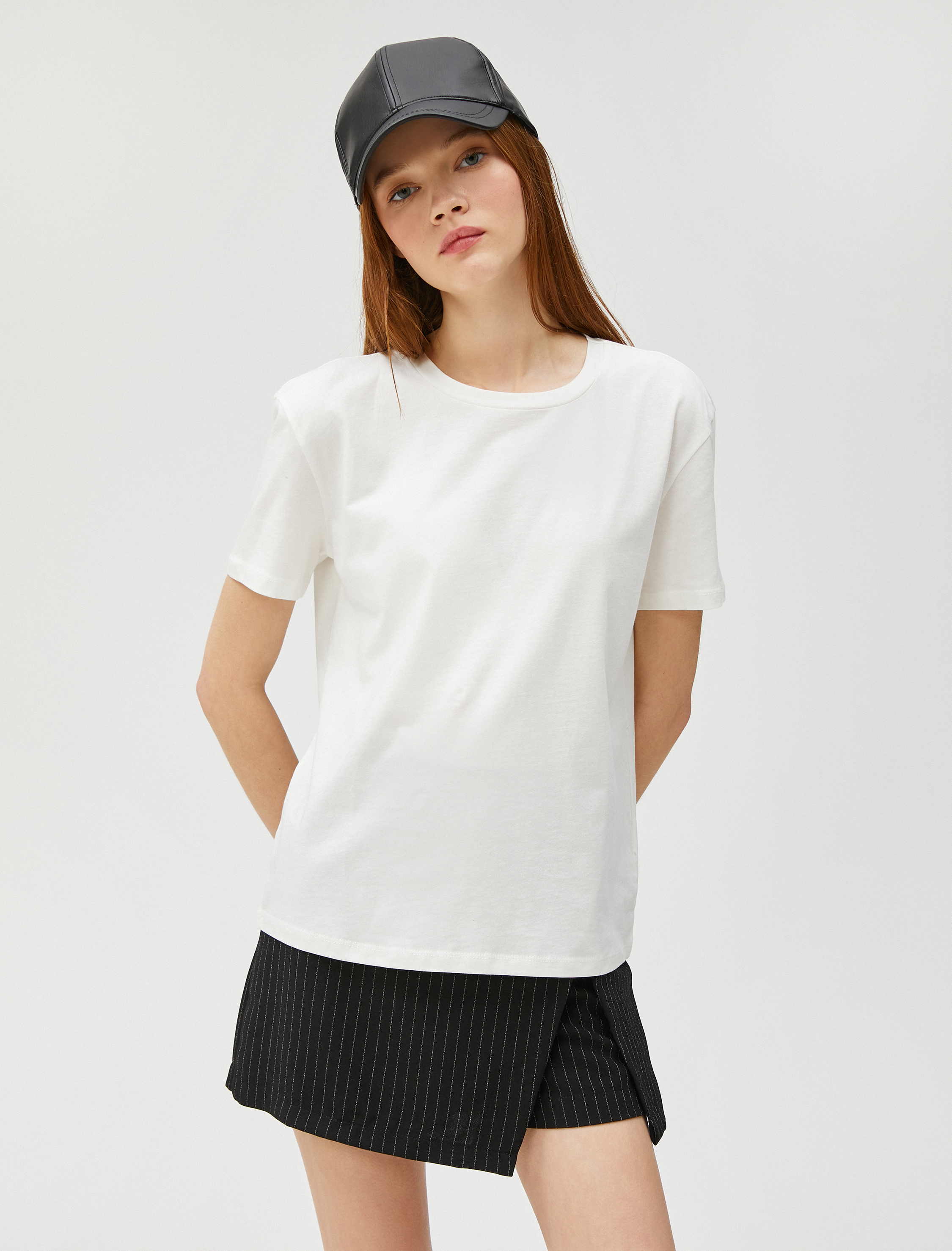   Basic Tişört Kısa Kollu Bisiklet Yaka Pamuklu