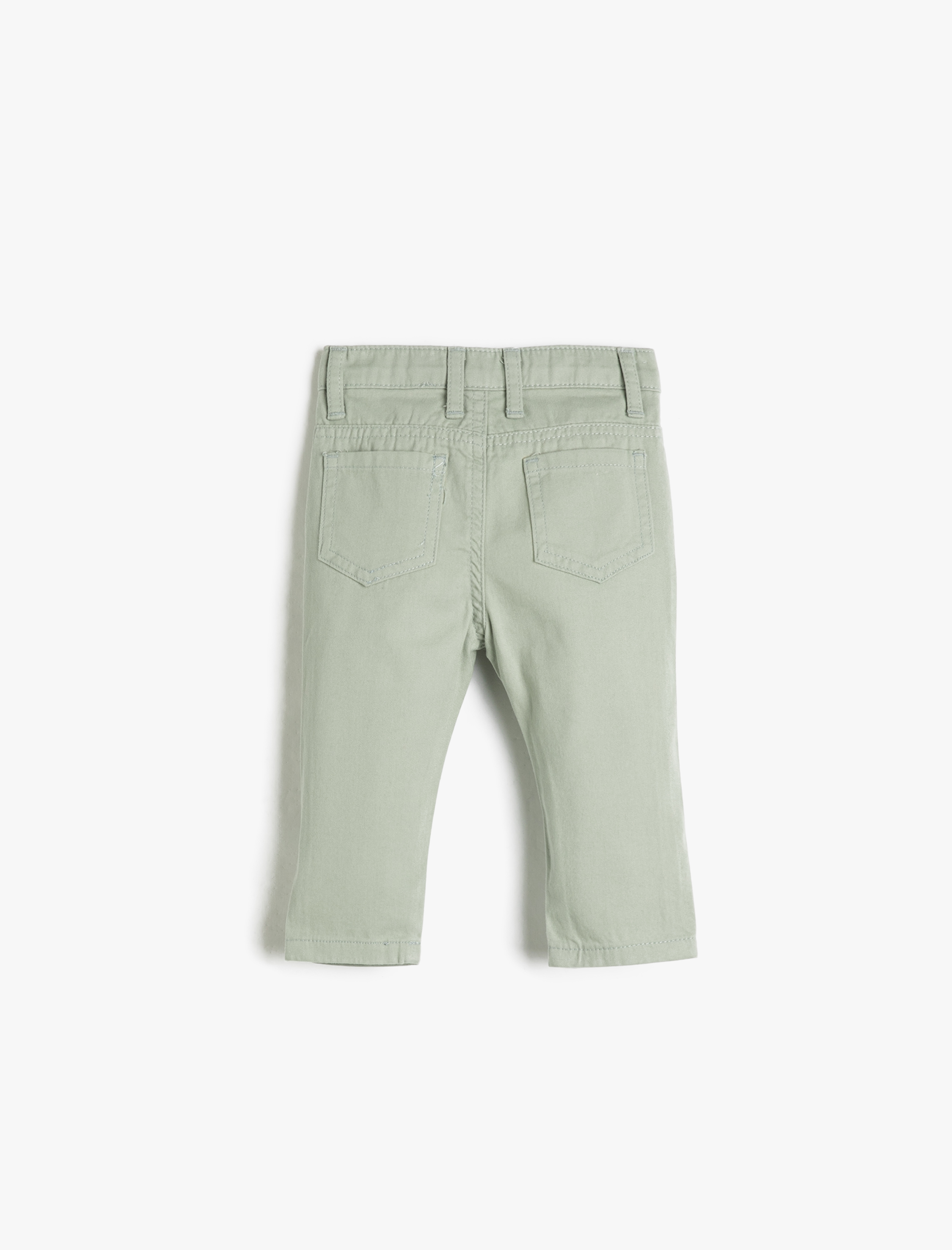 Koton Pantolon Slim Fit Cepli Pamuklu Beli Ayarlanabilir Lastikli. 2