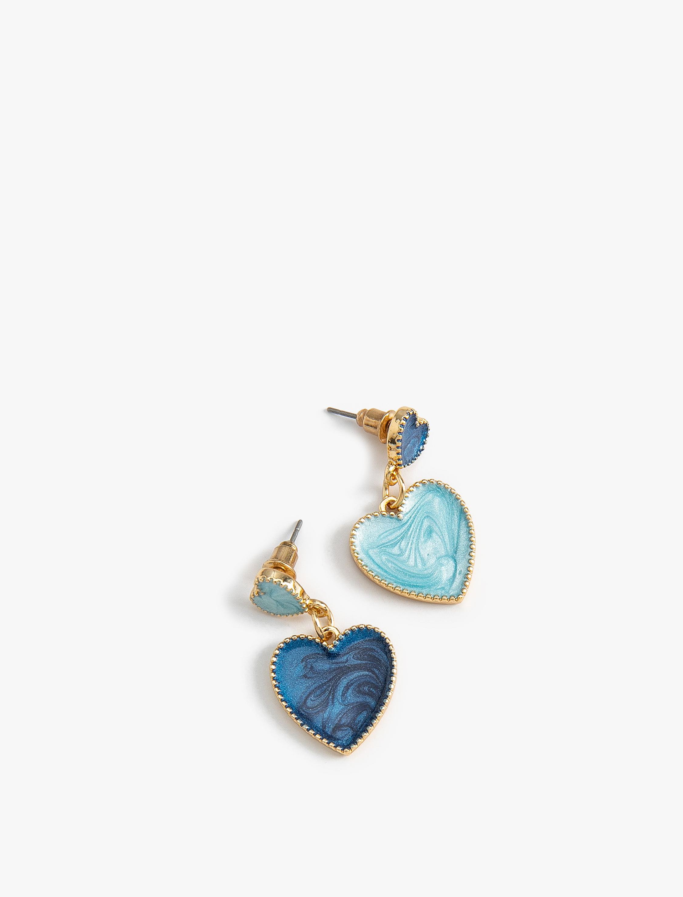  Kadın Küpe Kalp Şekilli Renkli Taşlı