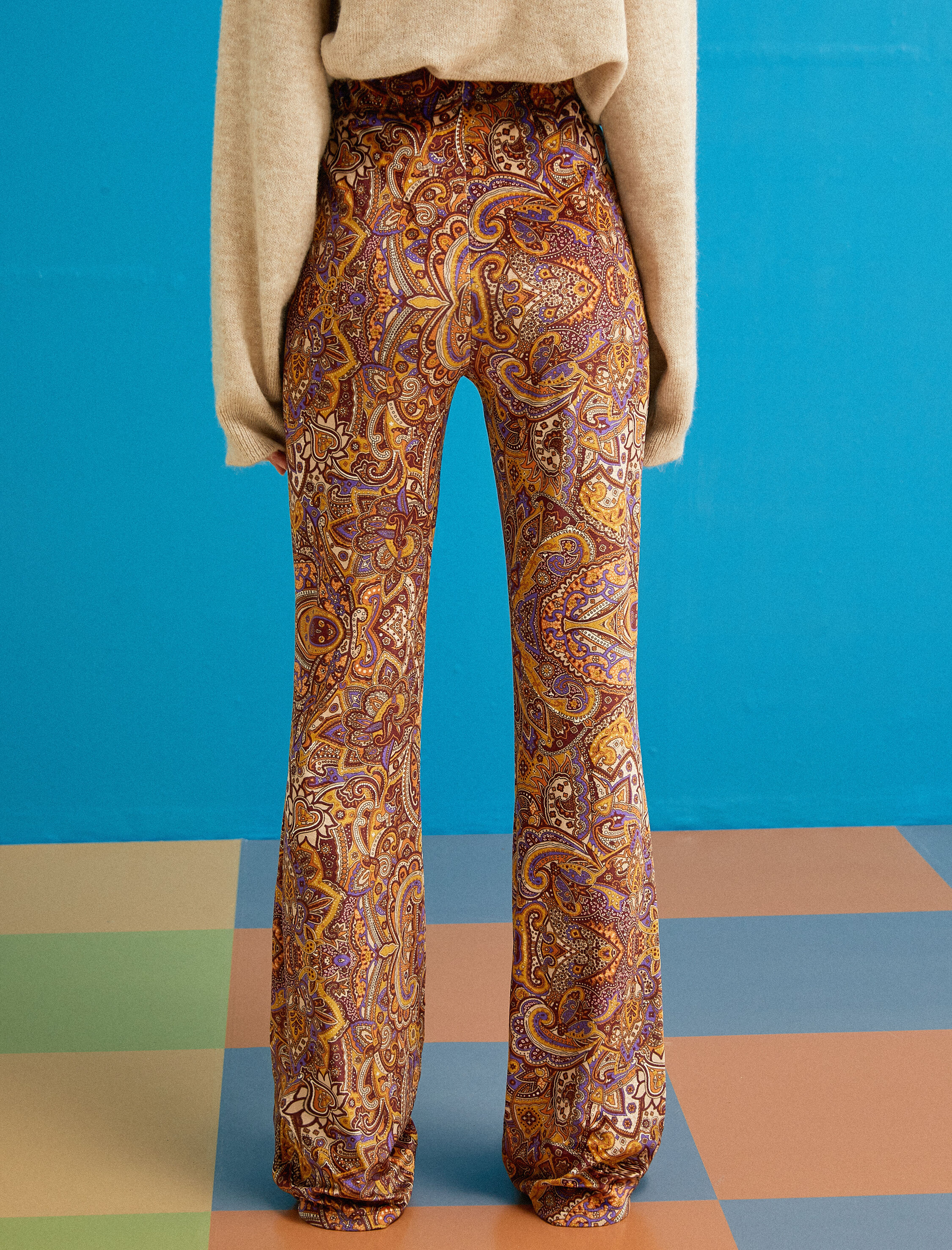   İspanyol Paça Pantolon Yüksek Bel