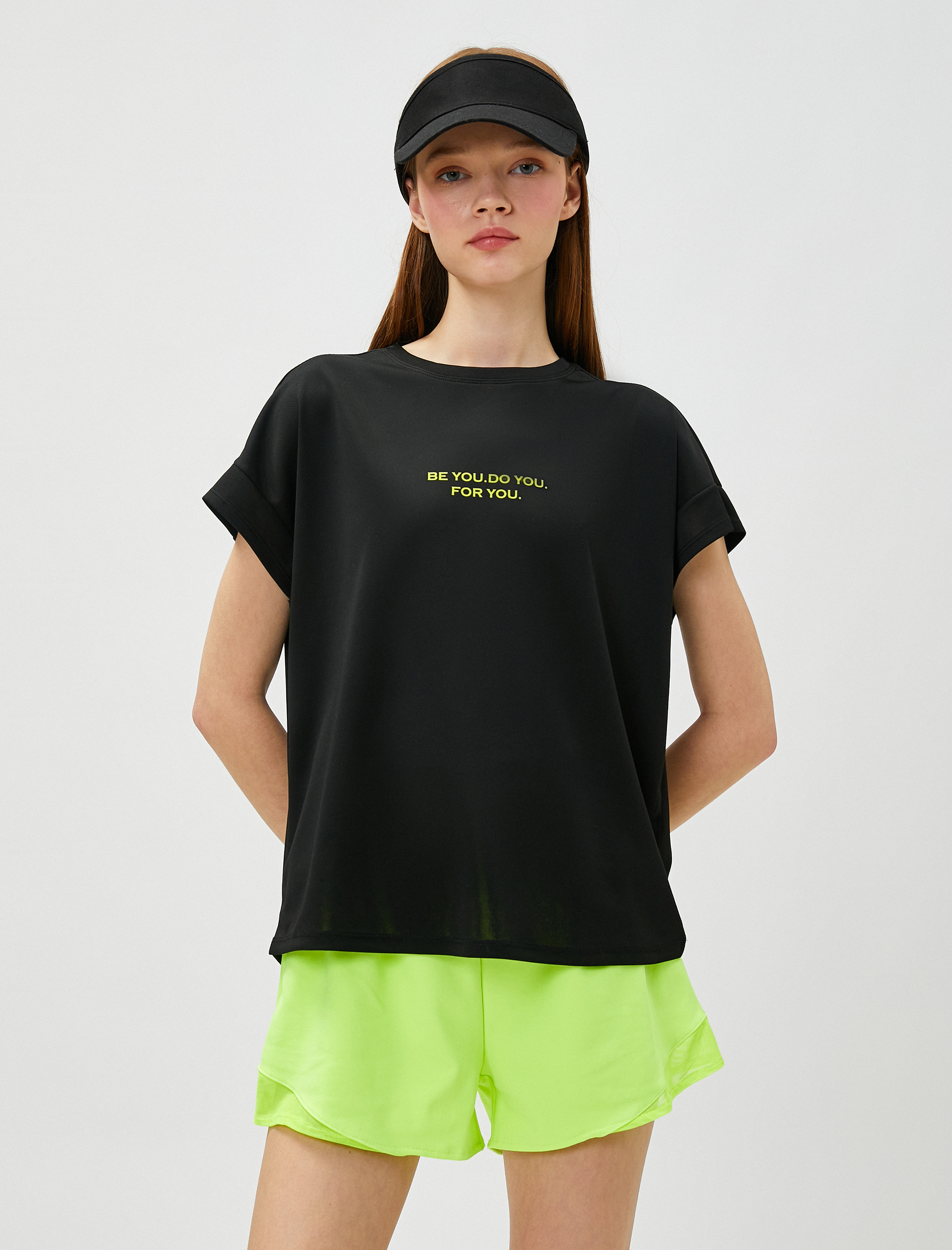 Koton Oversize Spor Tişört Slogan Baskılı. 3