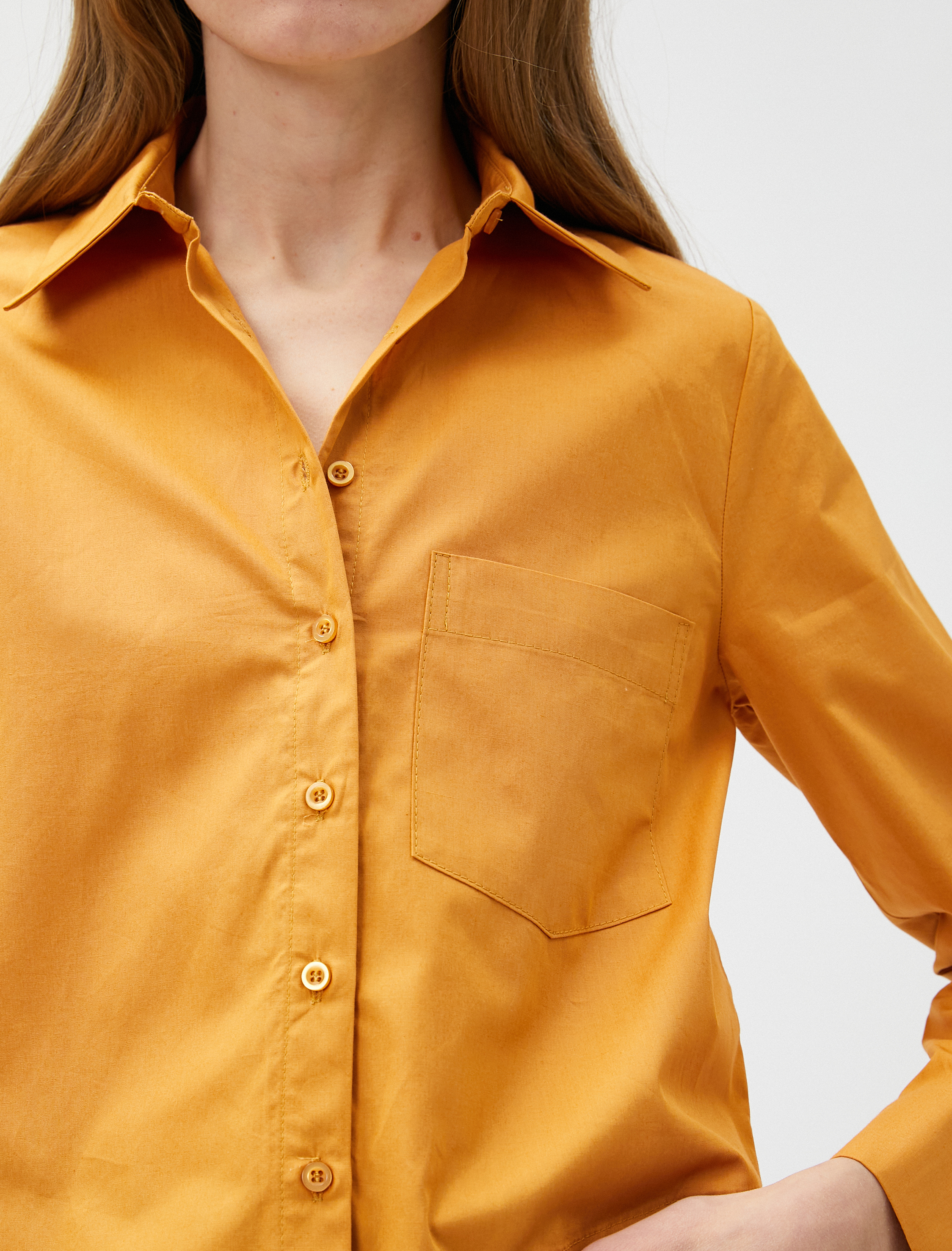   Crop Gömlek Pamuklu Cepli Uzun Kollu