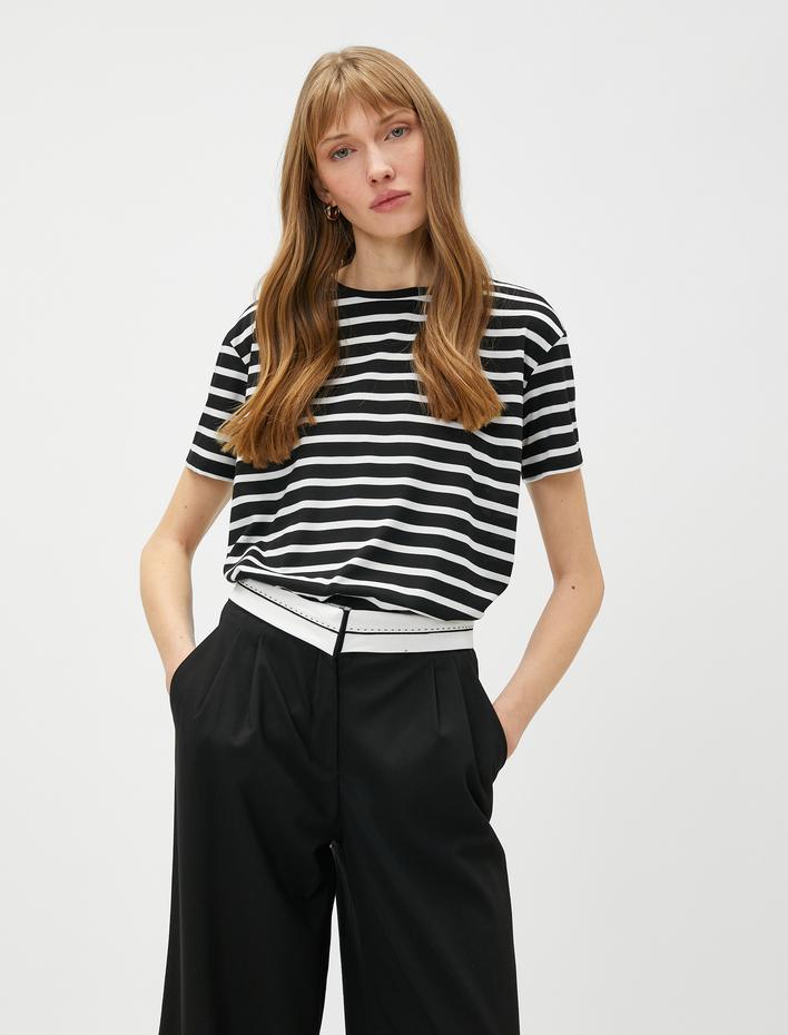  Basic Tişört Kısa Kollu Bisiklet Yaka