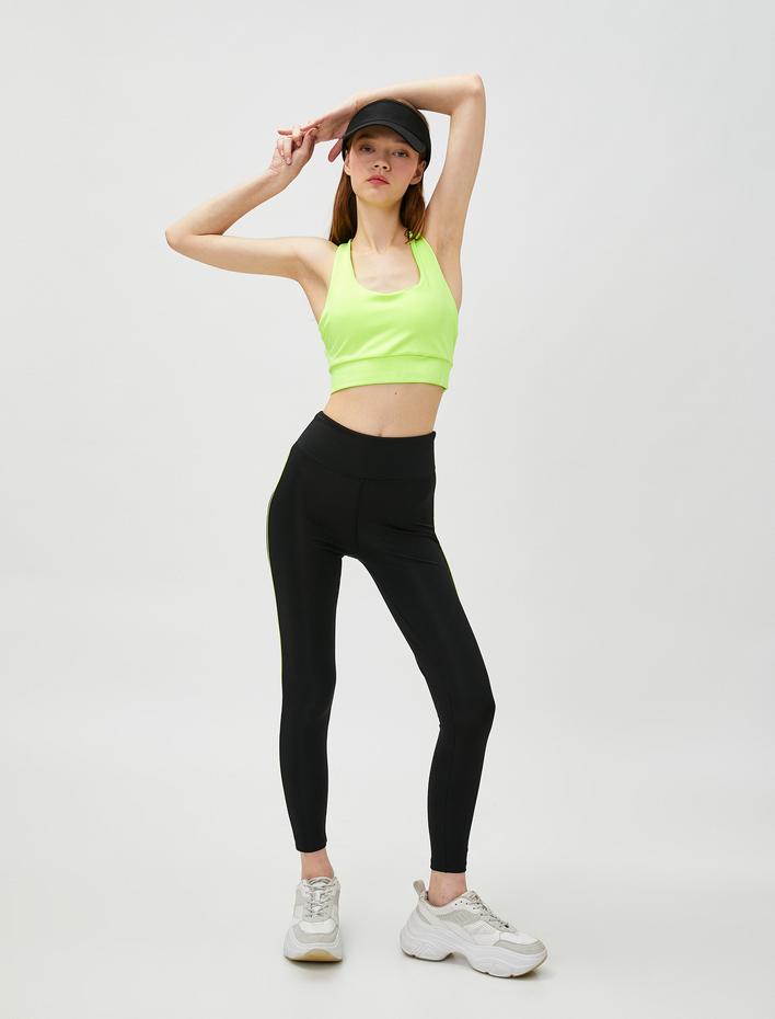  Baskılı Sporcu Tayt Yüksek Bel