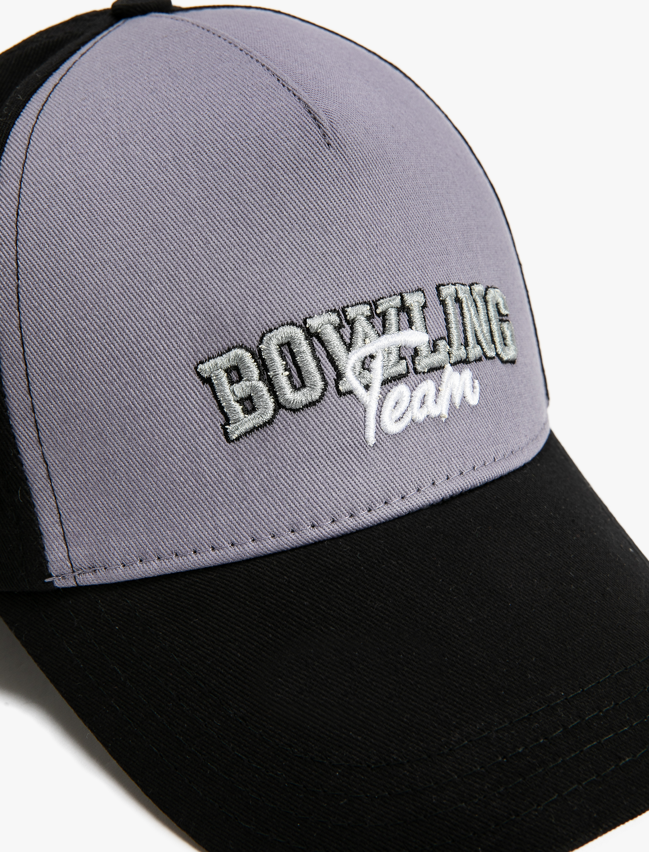 Erkek Kolej Kep Şapka Slogan İşlemeli Renk Bloklu