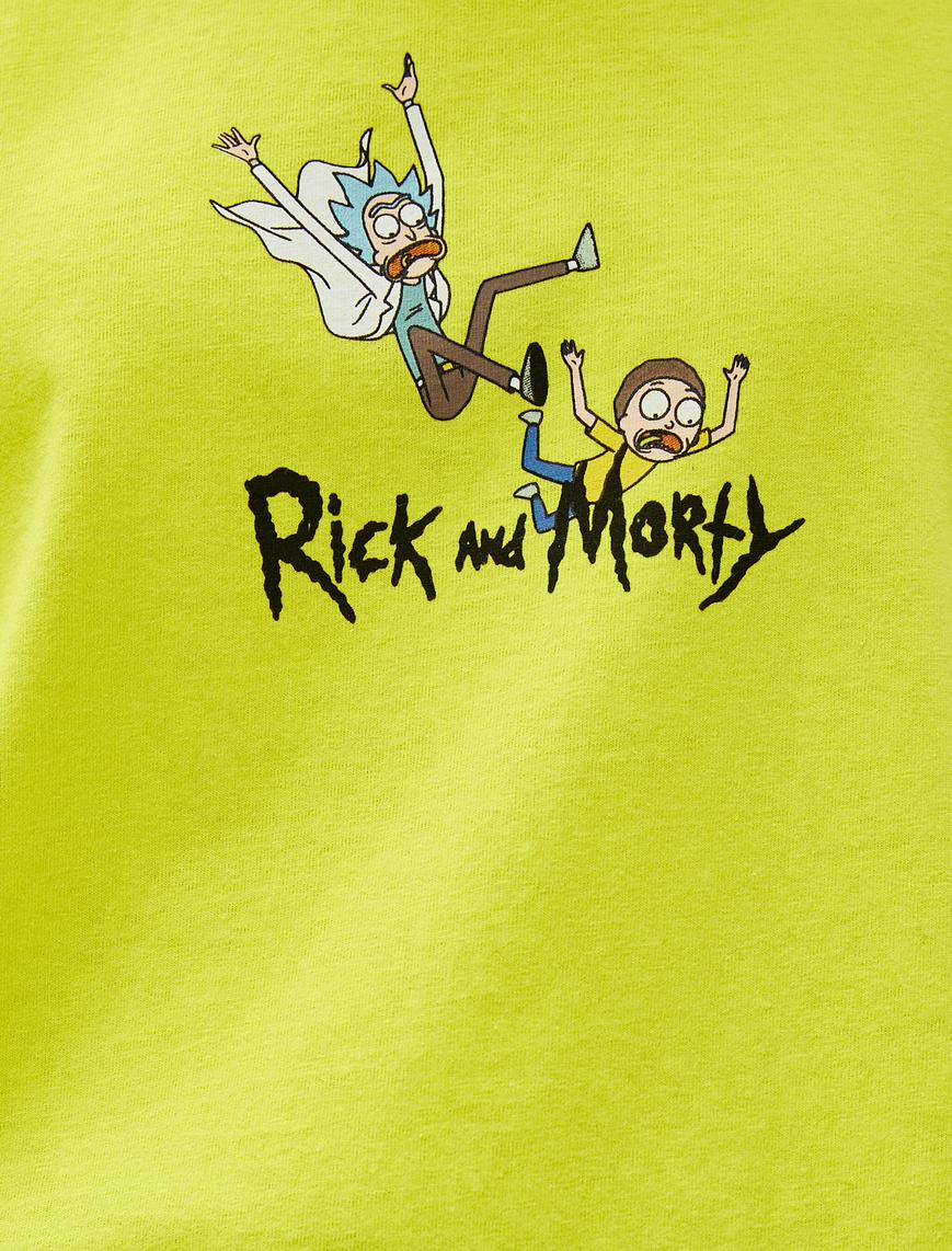   Rick and Morty Tişört Sırt Baskılı Lisanslı Pamuklu Kısa Kollu