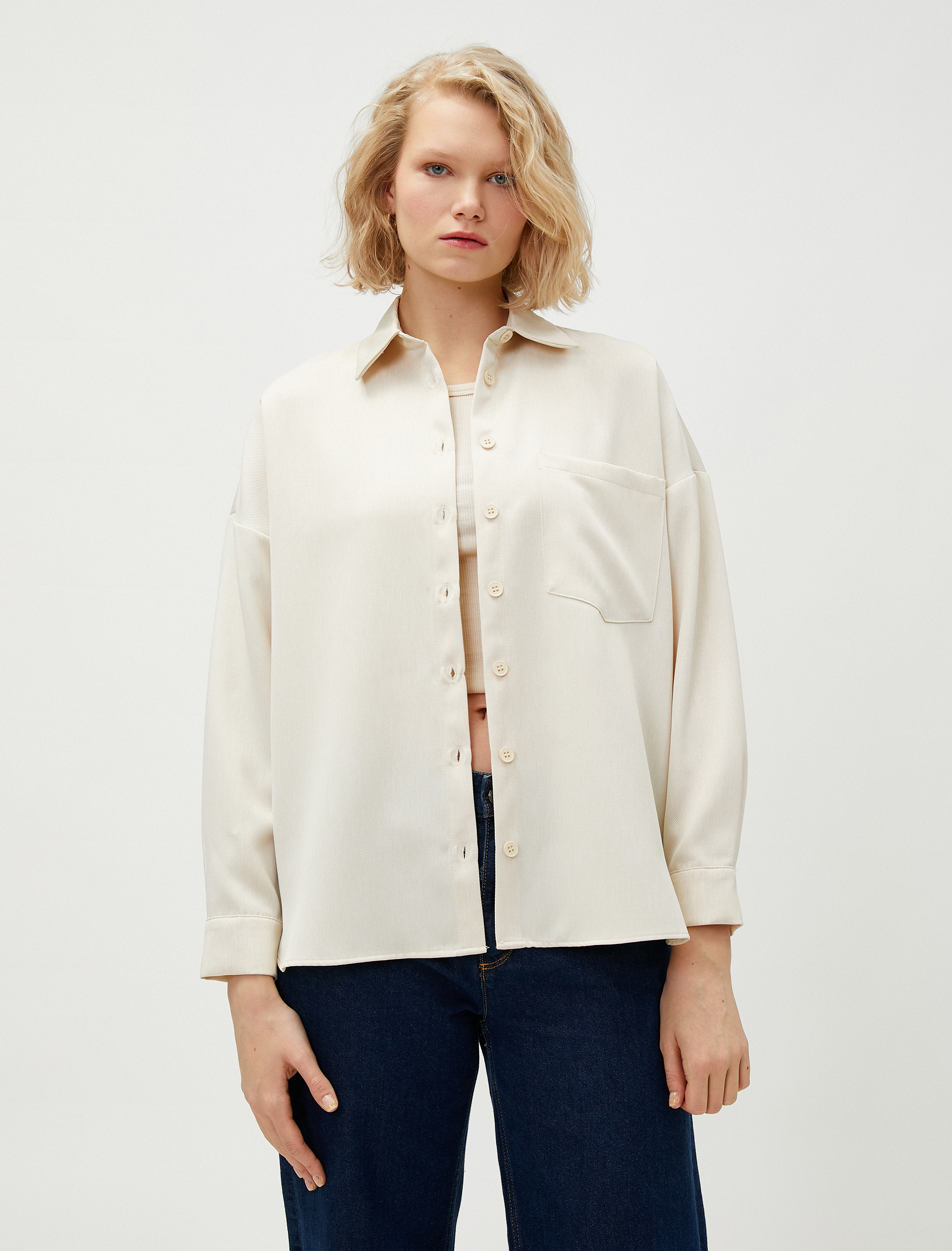   Relax Fit Gömlek Cepli Uzun Kollu