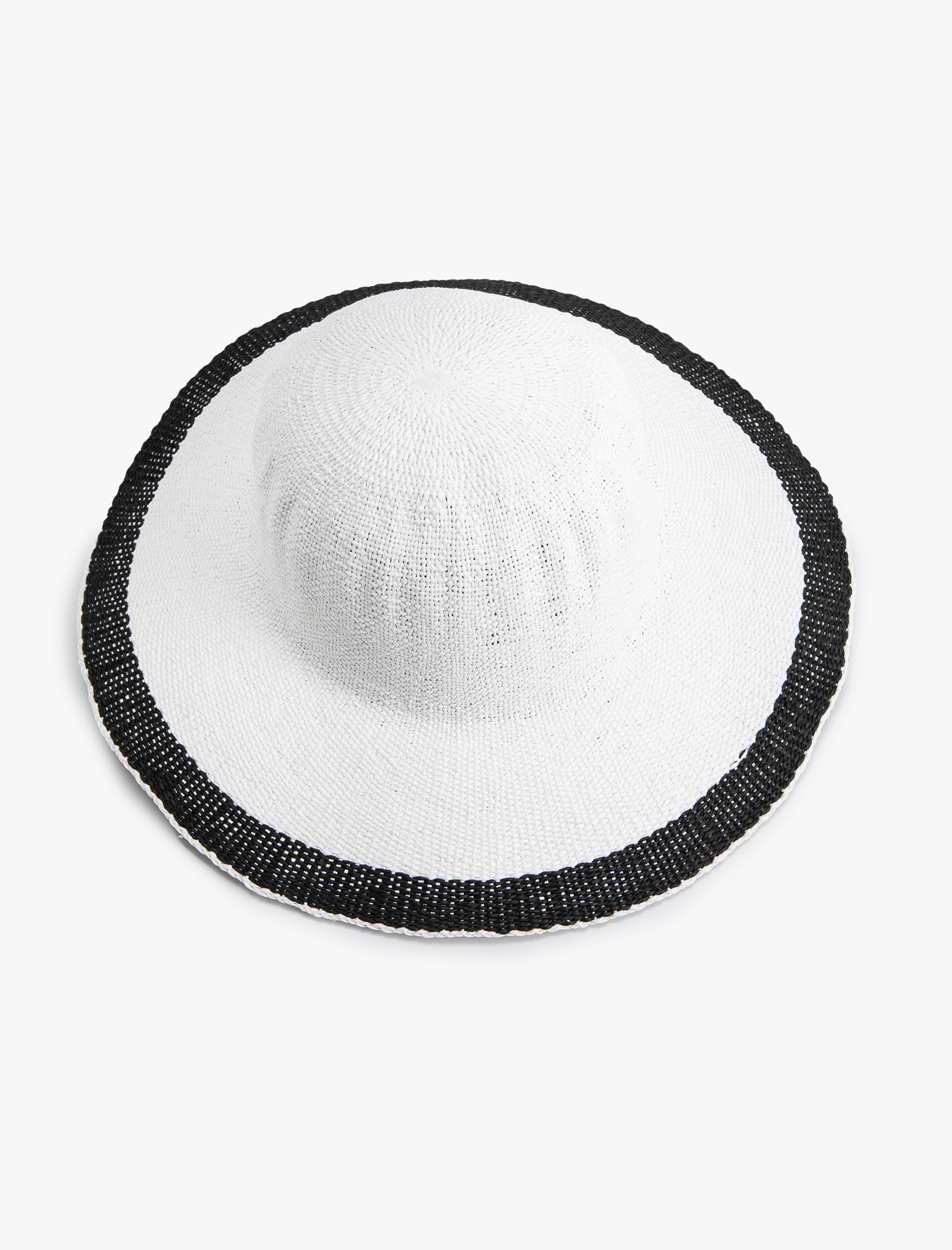  Kadın Hasır Şapka Fötr Dokulu Şerit Detaylı