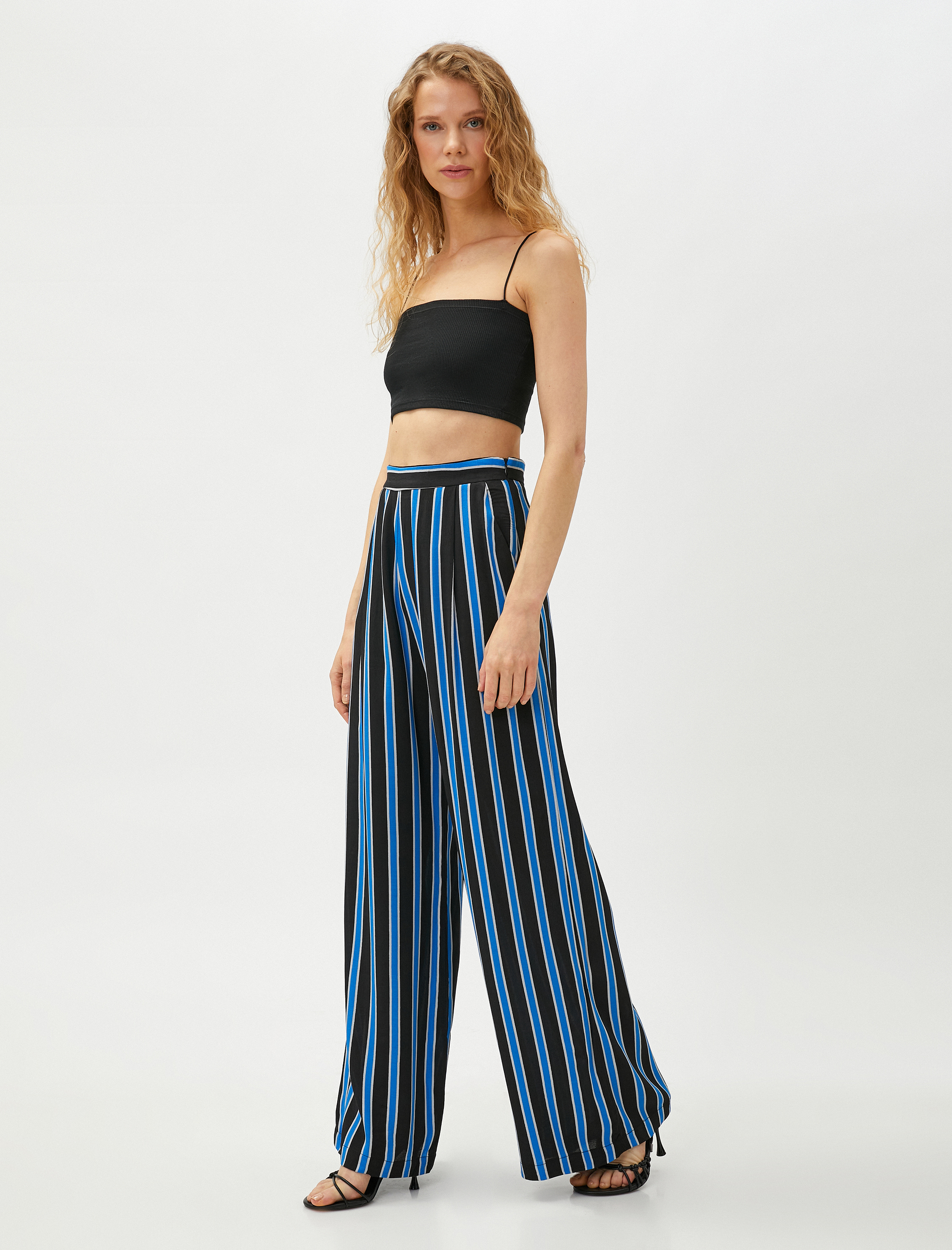   Cepli Palazzo Pantolon Yandan Fermuarlı