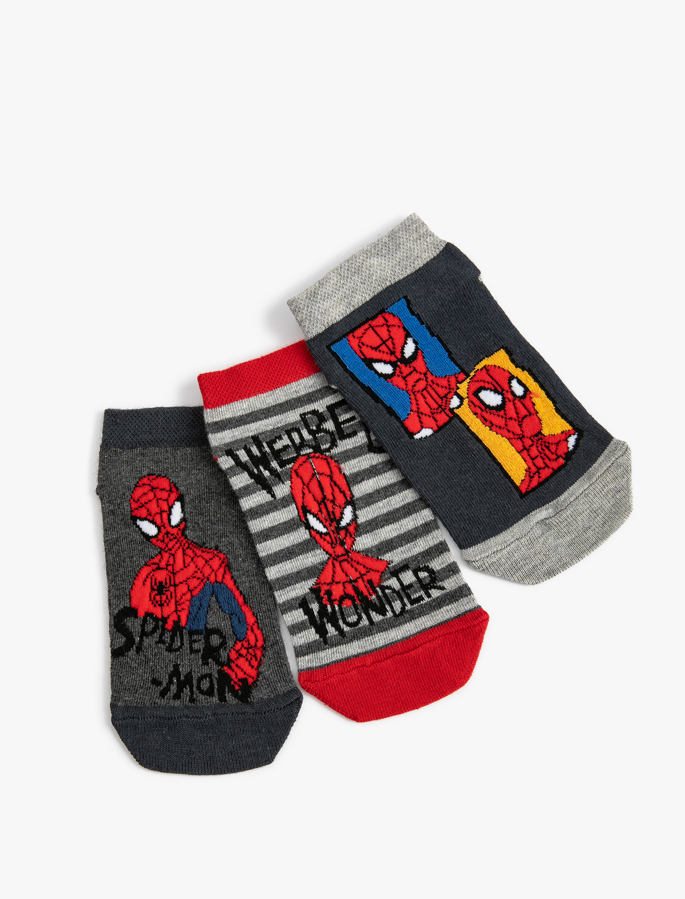 Koton 3'lü Örümcek Adam Baskılı Çorap Seti Lisanslı. 1