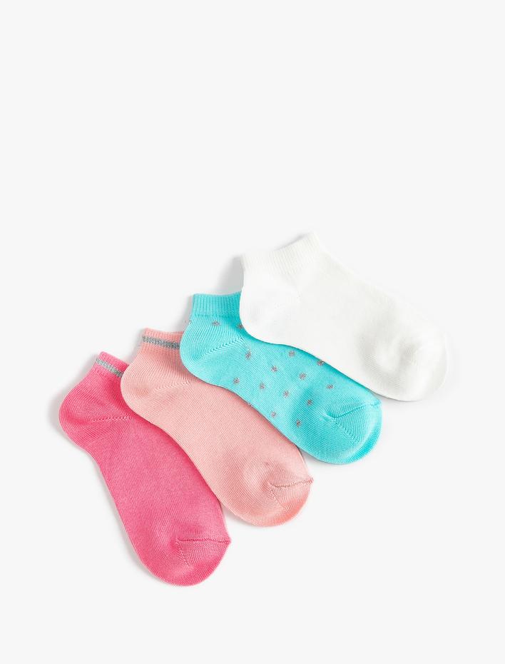 Kız Çocuk 4’lü Çok Renkli Baskılı Çorap Seti